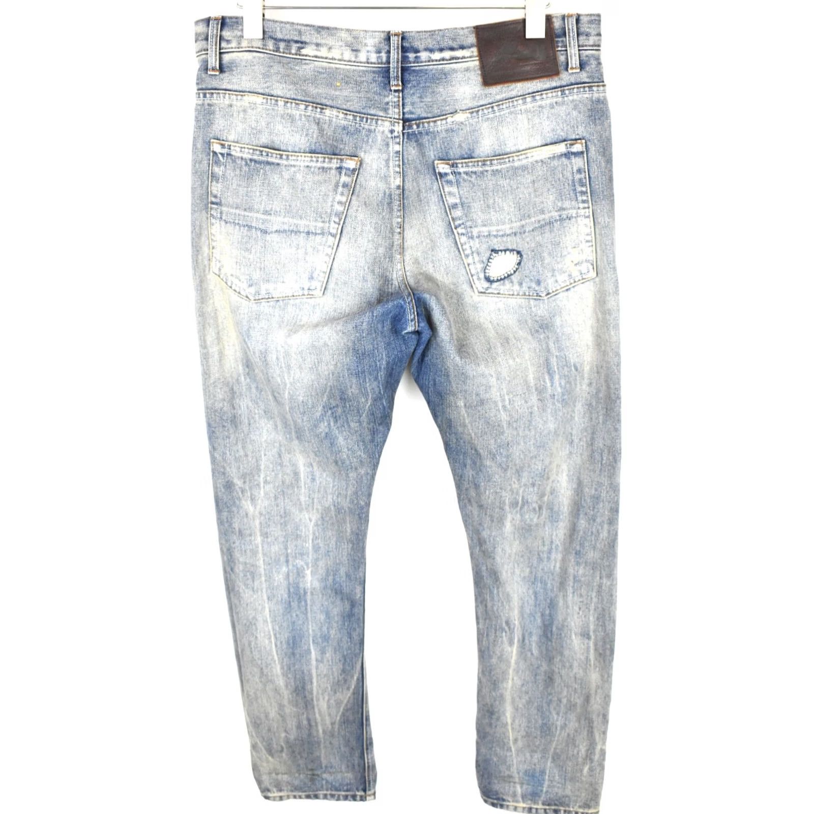 Emmett Emmett Jeans Men's W32/L32 Selvedge Ripped Faded Button Fly Blue Slim Denim Size US 32 / EU 48 - 4 Thumbnail