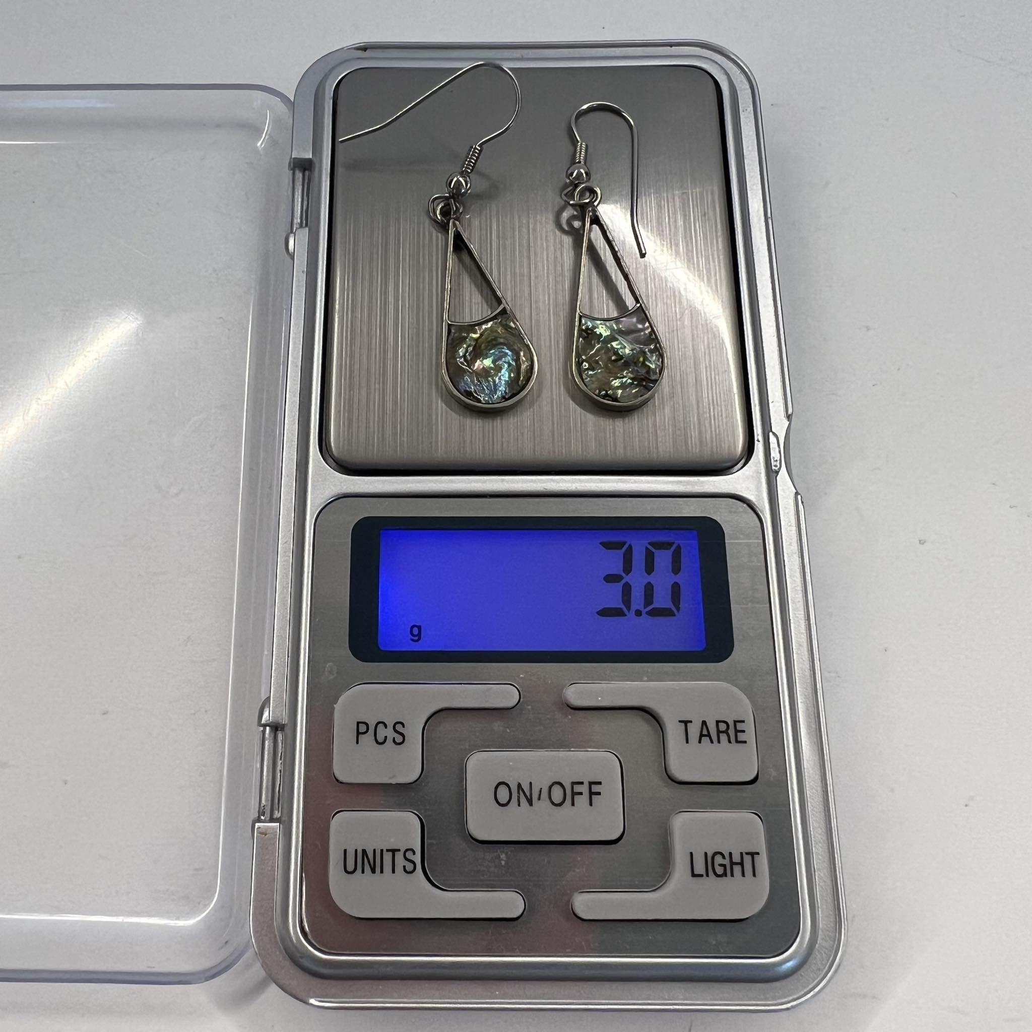 Jewelry Vintage Sterling Silver 925 Earrings Shell Nacre Mexico 3gr Size ONE SIZE - 5 Thumbnail
