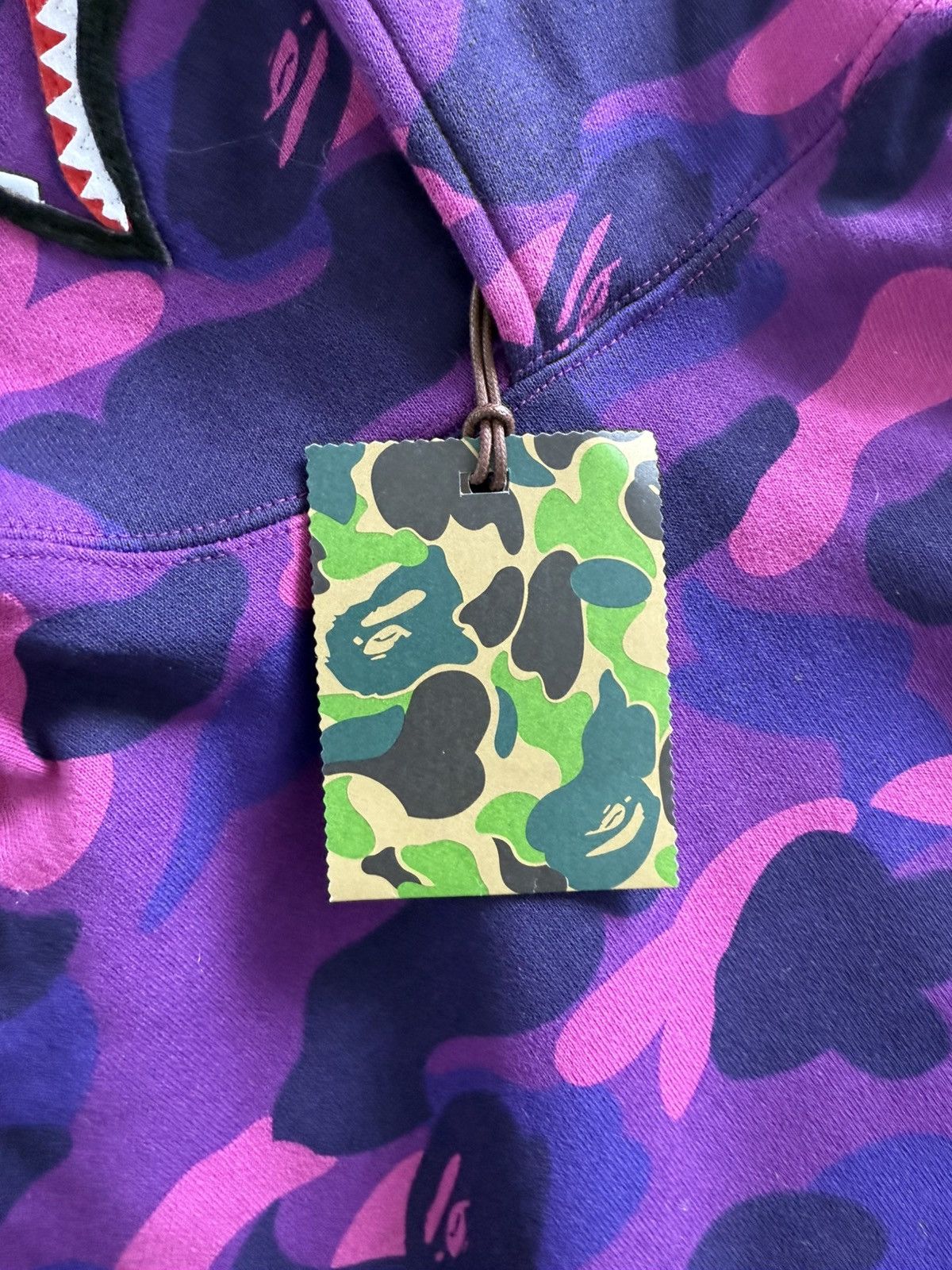 Bape Bape Purple Camo Shark Pullover Size US XL / EU 56 / 4 - 2 Thumbnail