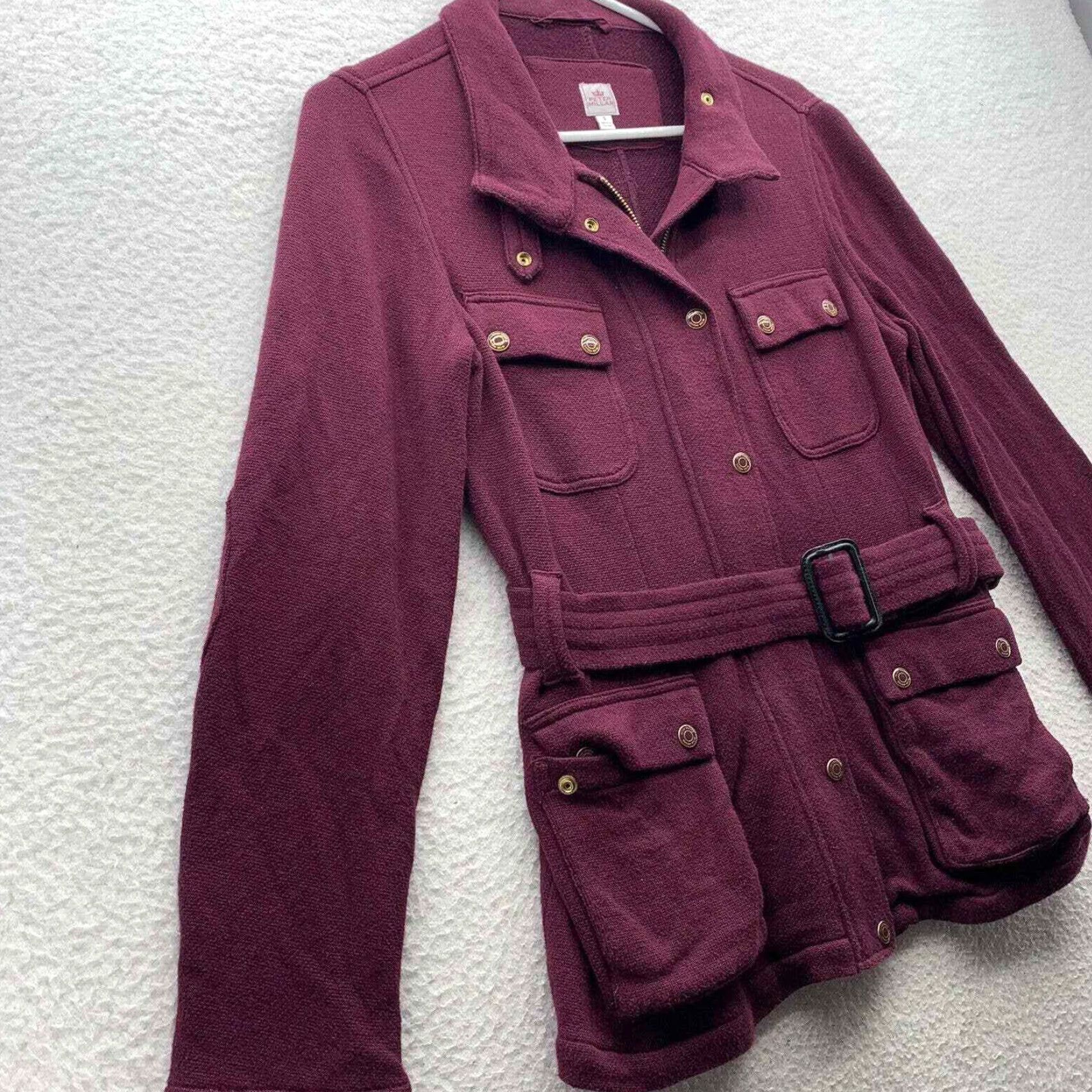 Peter Millar Peter Millar Wool Peacoat Womens Small S Full Zip Snap Belted Elbow Pad Golf Jacket Size S / US 4 / IT 40 - 3 Thumbnail