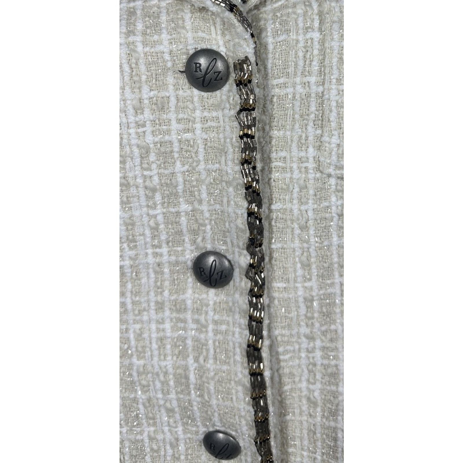 Rachel Zoe Womens Luxe Rachel Zoe Boucle Jacket with Beaded Trim RLZ 12 Size XL / US 12-14 / IT 48-50 - 7 Thumbnail
