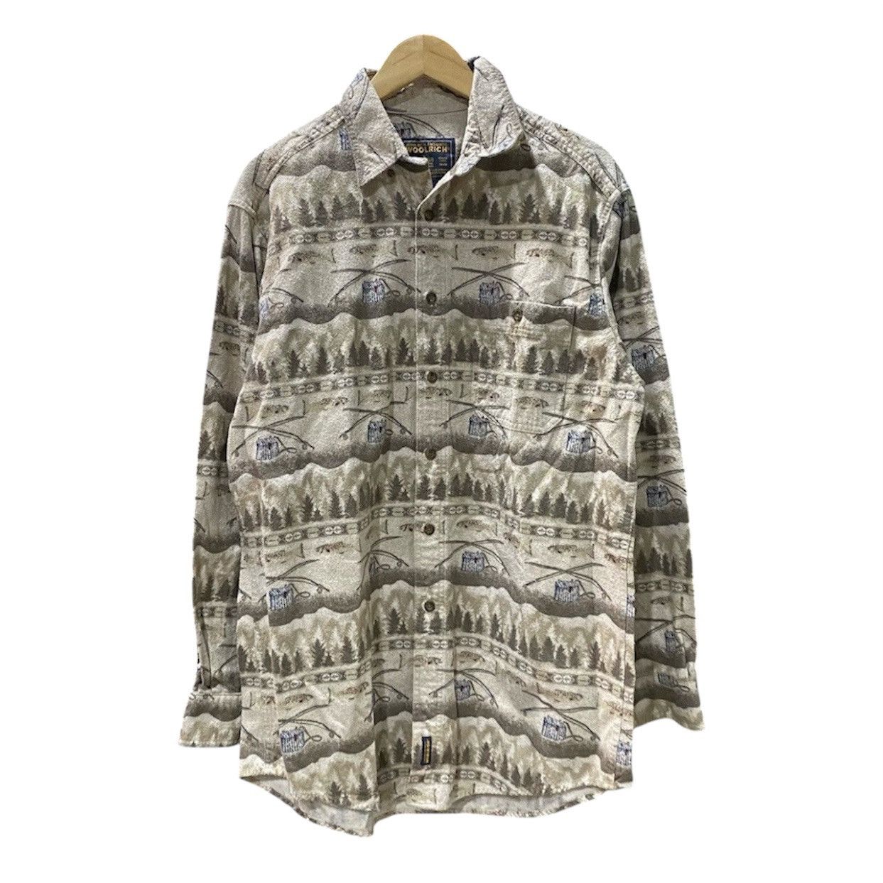 Woolrich Woolen Mills Vintage Woolrich Fly Fishing AOP Flannel Shirt - [L] Size US L / EU 52-54 / 3 - 1 Thumbnail