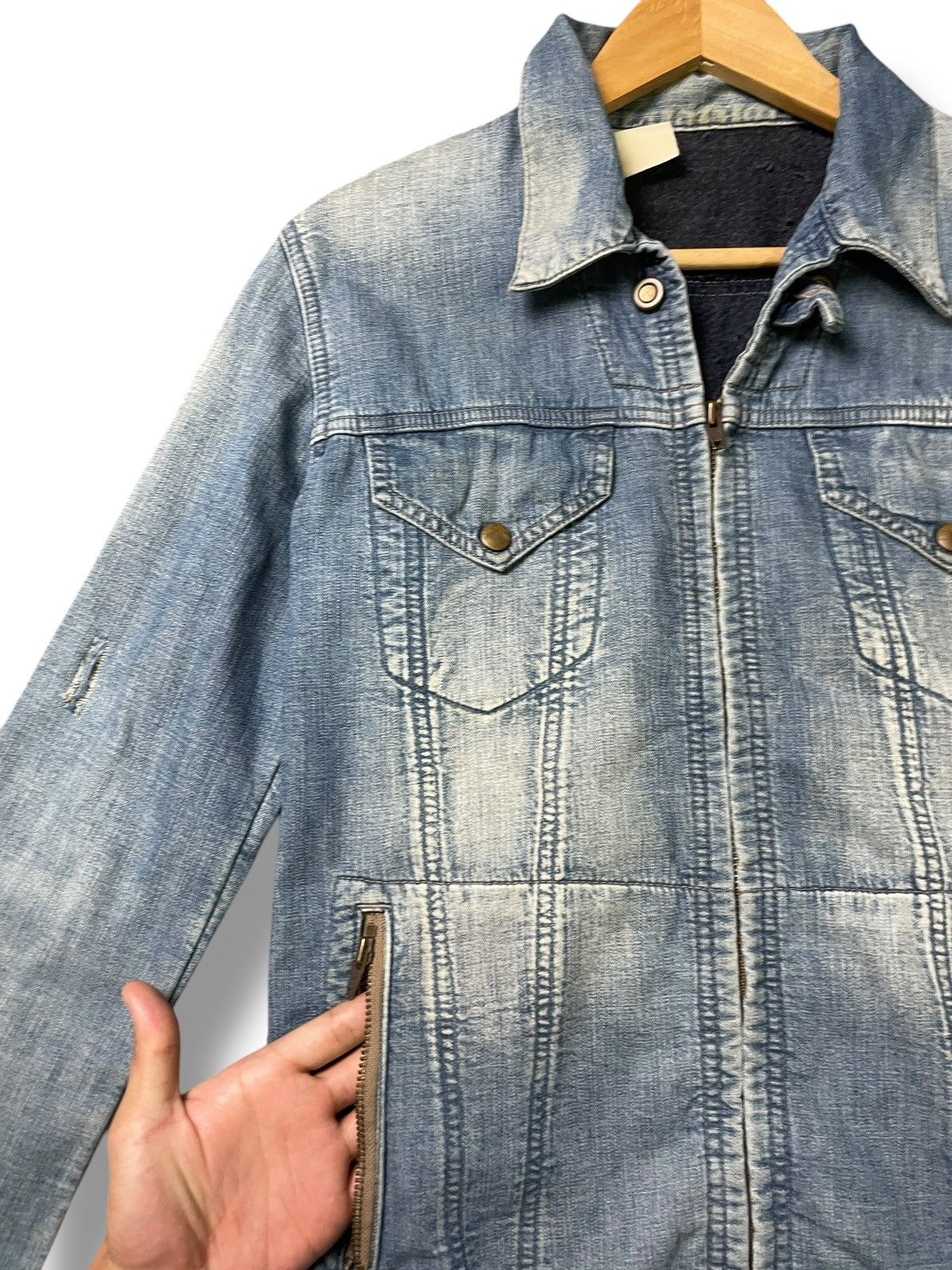 Vintage Vintage N.Hoolywood Zip-Up Denim Jacket(48) Size US XS / EU 42 / 0 - 4 Thumbnail