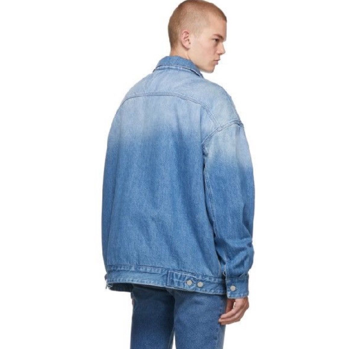 Raf Simons Raf Simons Big Fit Denim Green Faux Fur Lined Jacket Sunfade Size US S / EU 44-46 / 1 - 3 Thumbnail