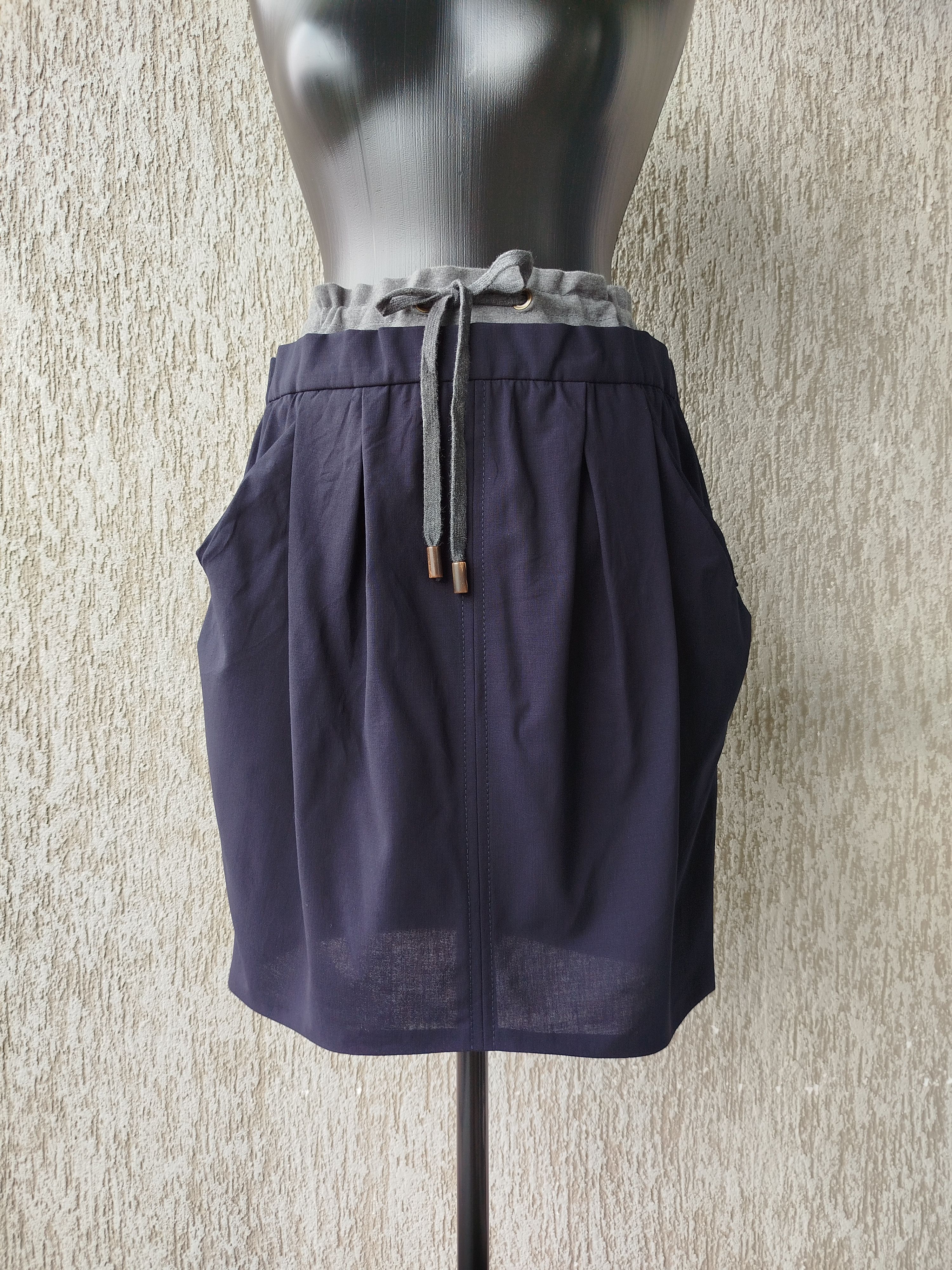 Brunello Cucinelli GUNEX Skirt Pockets Belted Wool Size L Size 32" / US 10 / IT 46 - 2 Thumbnail