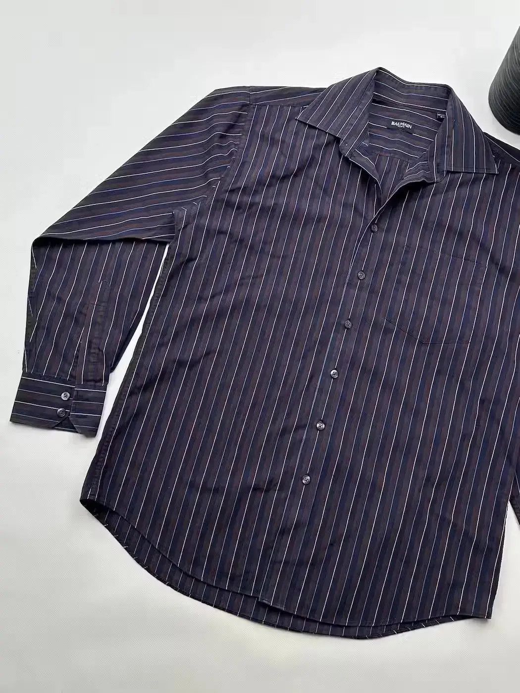 Balmain Balmain Striped Vintage Shirt Long Sleeve (545) Size US XL / EU 56 / 4 - 2 Thumbnail
