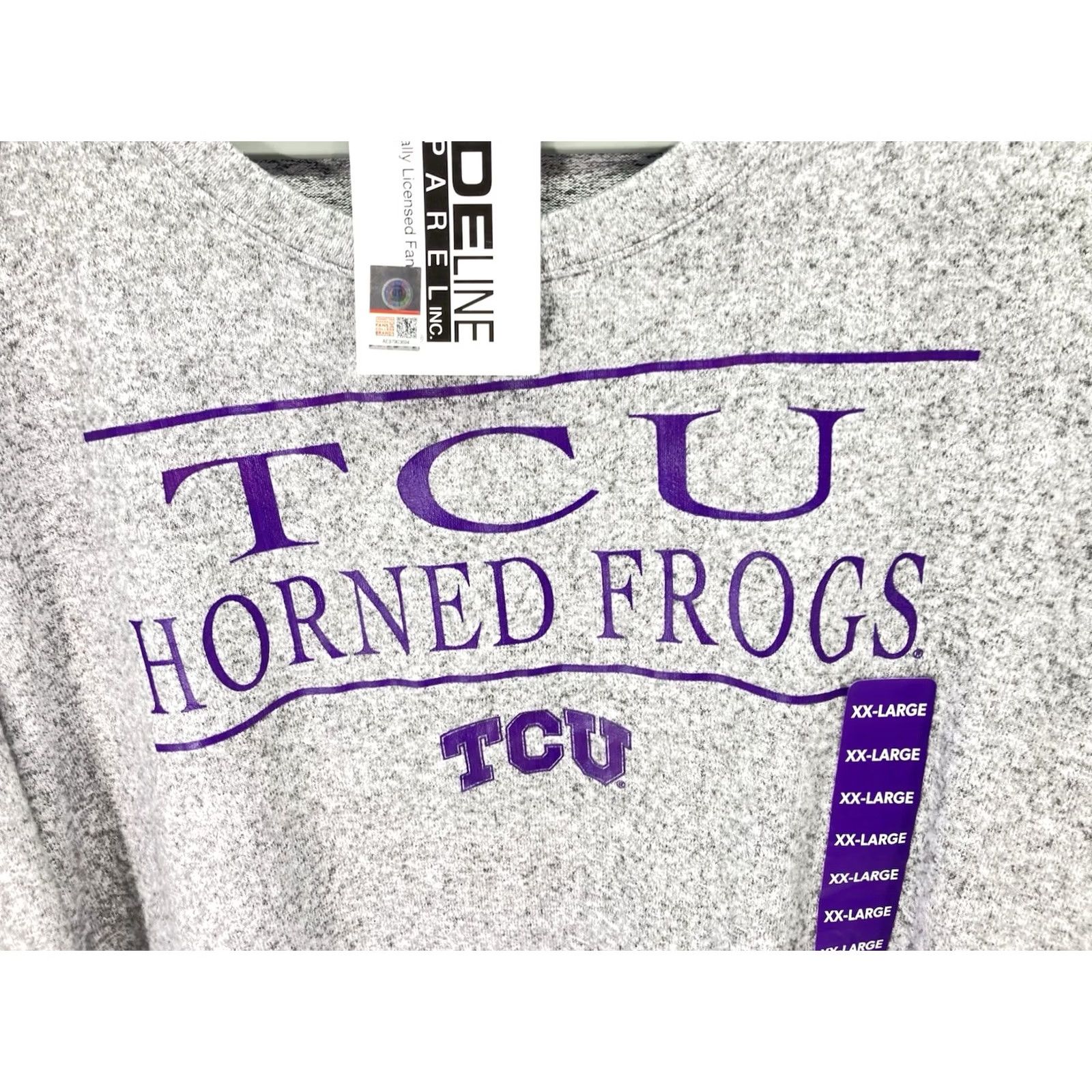 Vintage TCU Soft Sweatshirt Women 2XL Gray Long Sleeve Pullover Crew Neck NWT Stretch Pullover Sweatshirt, Grays Brand, Activewear Womens Size XXL / US 16-18 / IT 52-54 - 4 Thumbnail