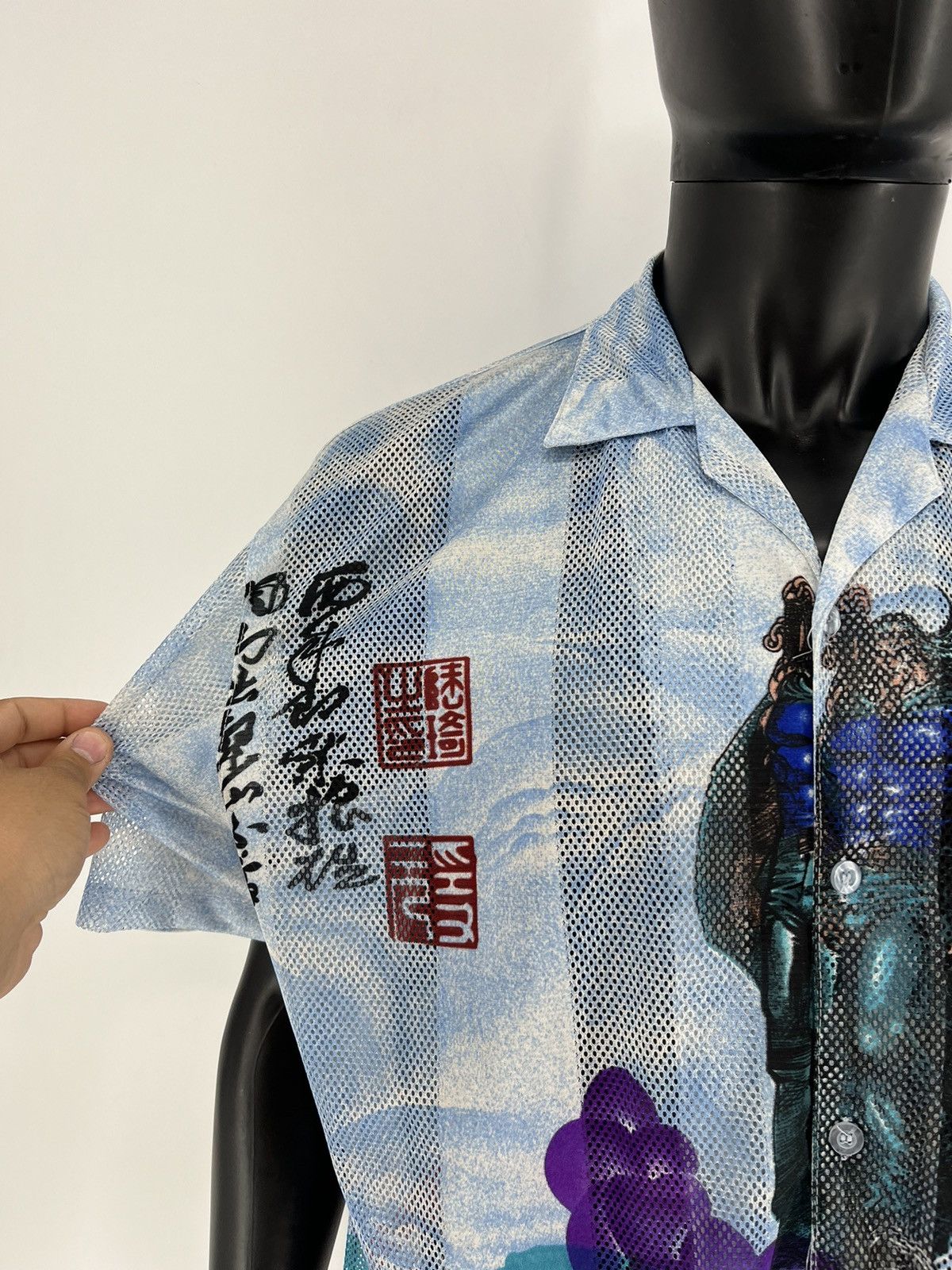 Japanese Brand Vintage Japanese Style Short Sleeve Mesh Shirt Streetwear Size US L / EU 52-54 / 3 - 6 Thumbnail