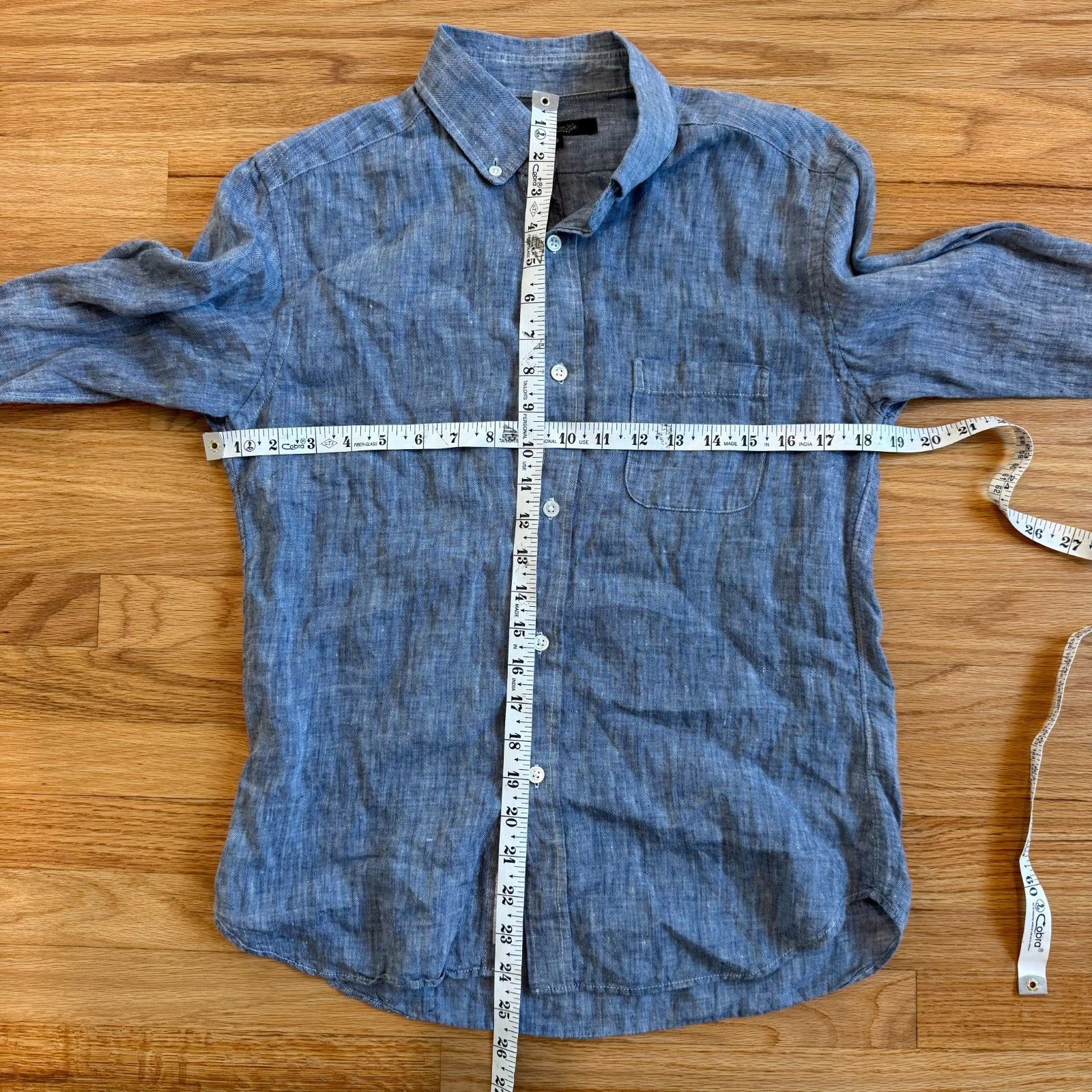 Engineered Garments United Arrows Japan Blue "Rhythm of Life" French Linen Shirt Size US S / EU 44-46 / 1 - 2 Thumbnail