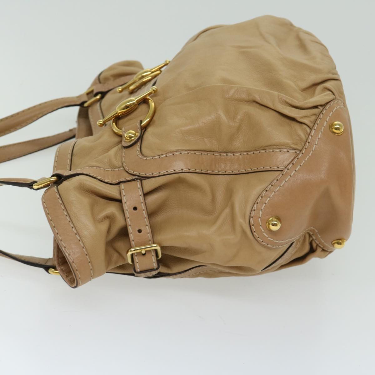Gucci GUCCI Horsebit Shoulder Bag Leather Beige Size ONE SIZE - 5 Thumbnail