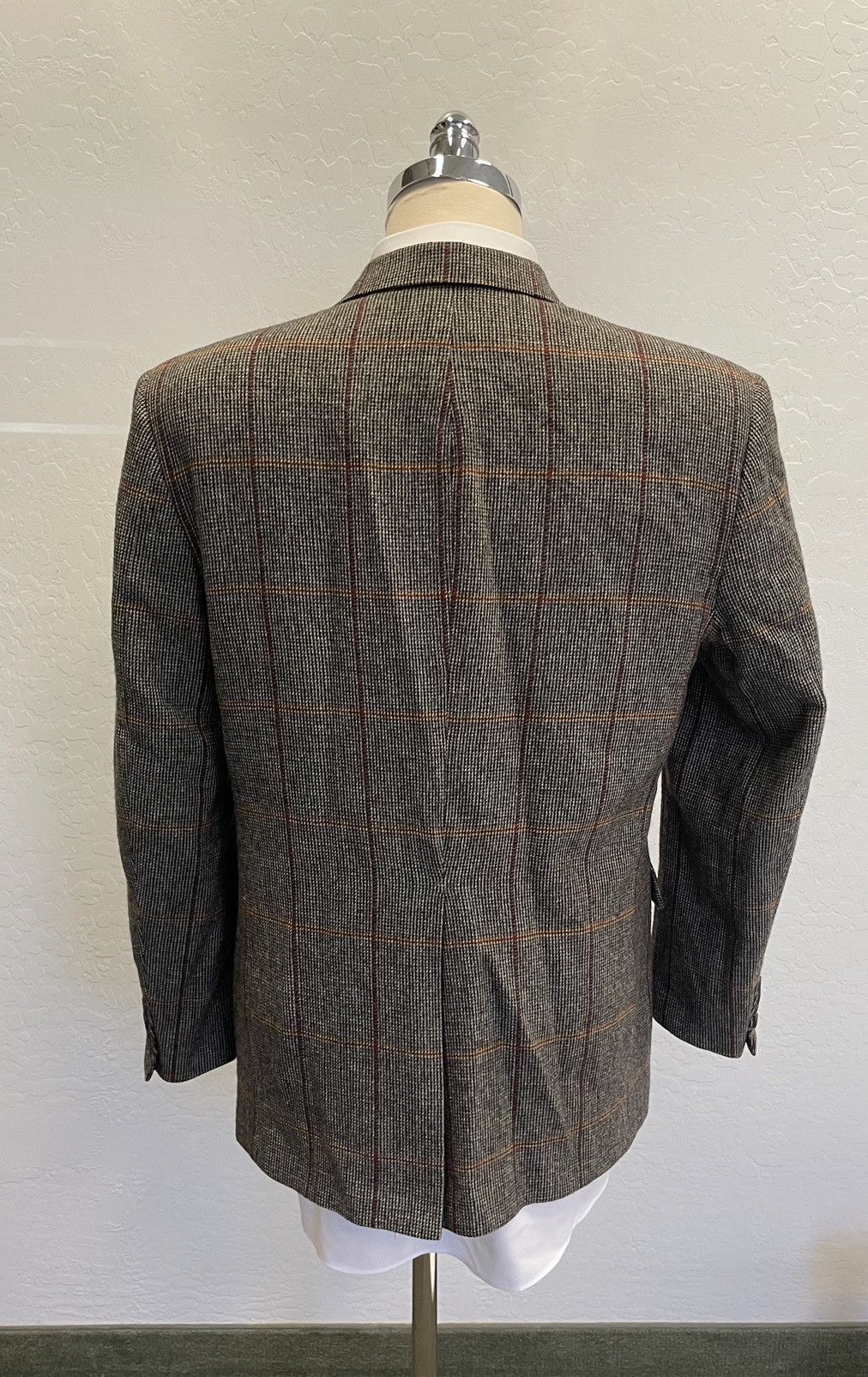 Aquascutum × Vintage Vintage Windowpane Check Wool Tweed Jacket Size 42R - 4 Thumbnail