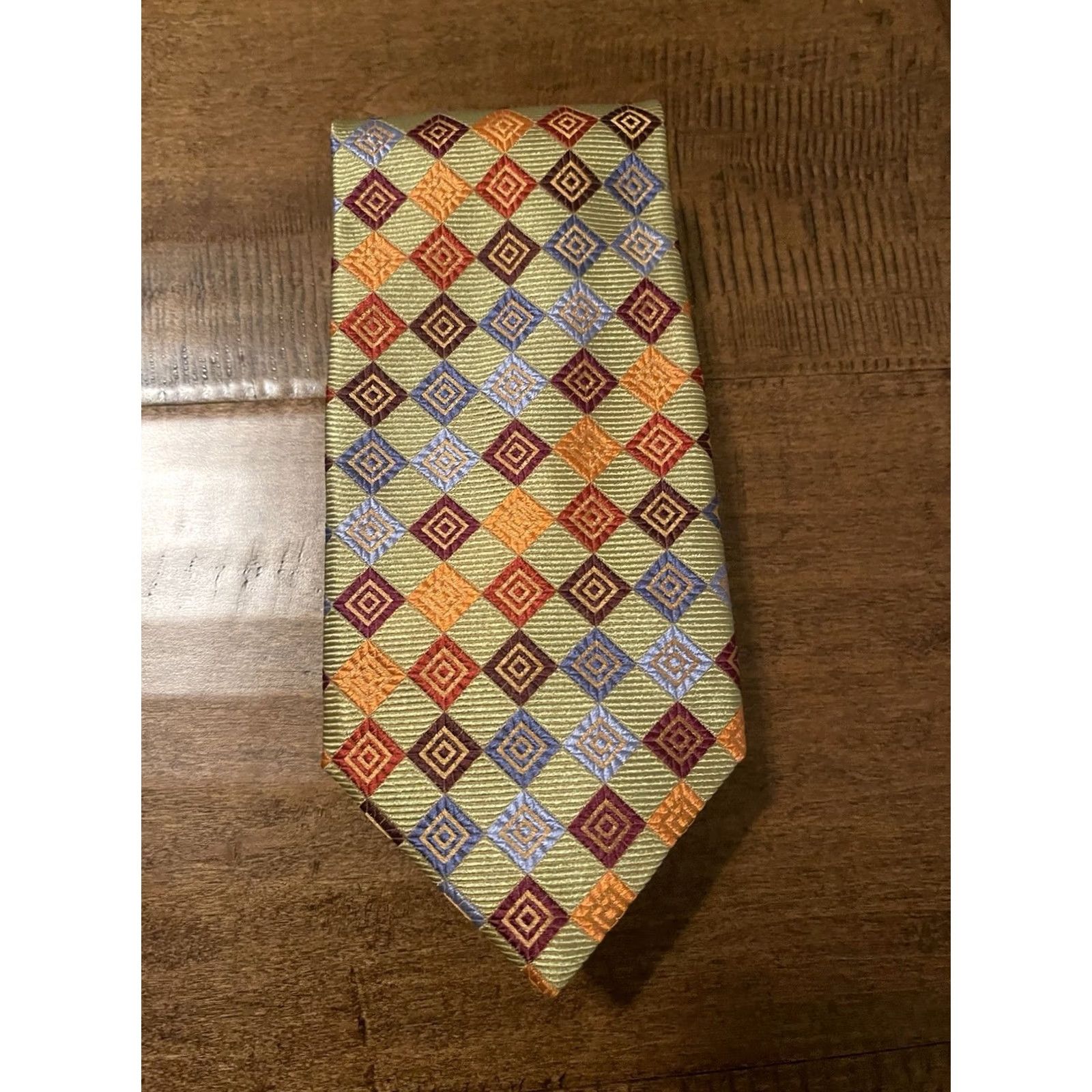 Altea Altea Milano Designer Silk Geometric Multicolor Neck Tie Made in Italy Men's Size ONE SIZE - 2 Thumbnail
