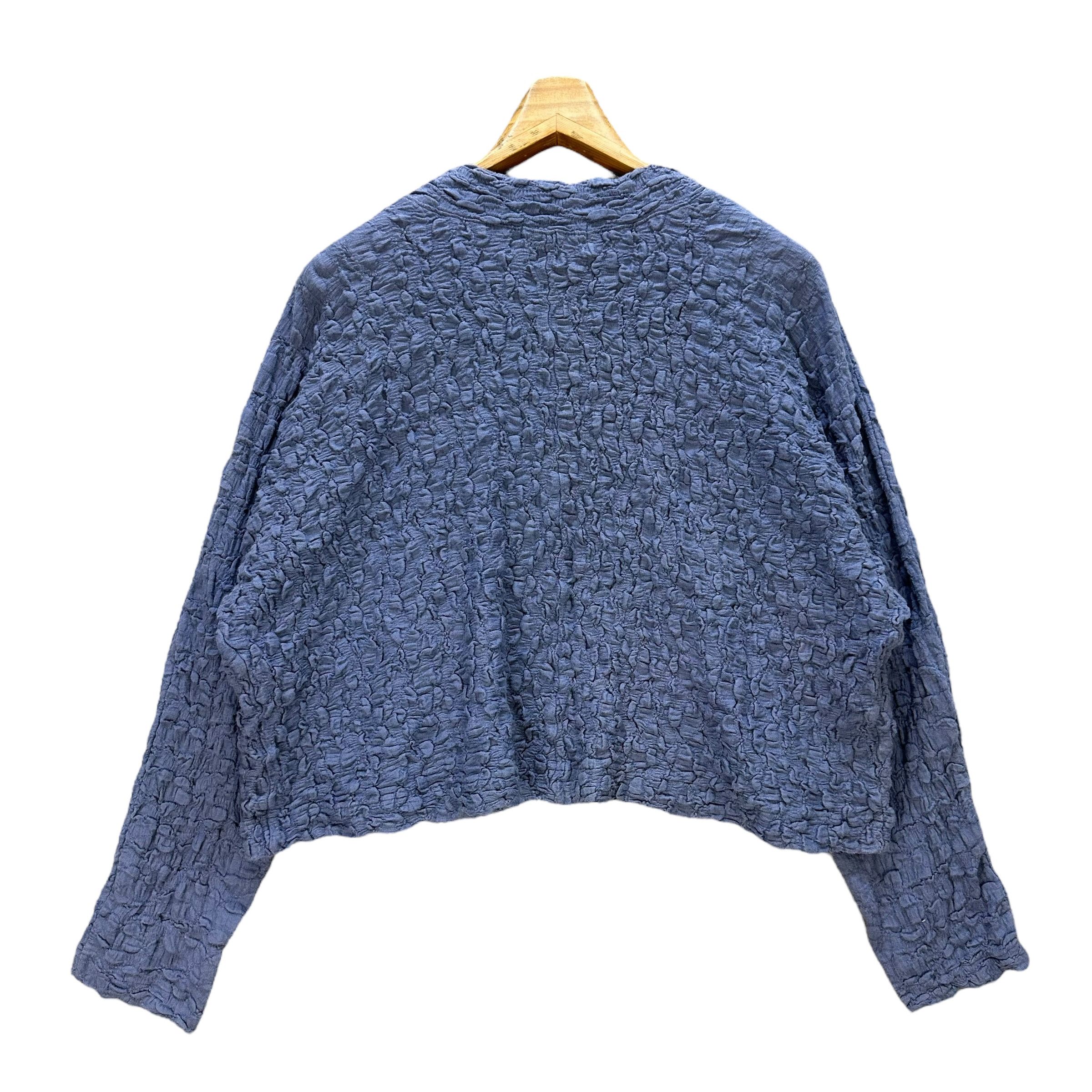 Issey Miyake PLANTATION Issey Miyake Pleated Blue Cardigan #A37-0843 Size M / US 6-8 / IT 42-44 - 10 Thumbnail