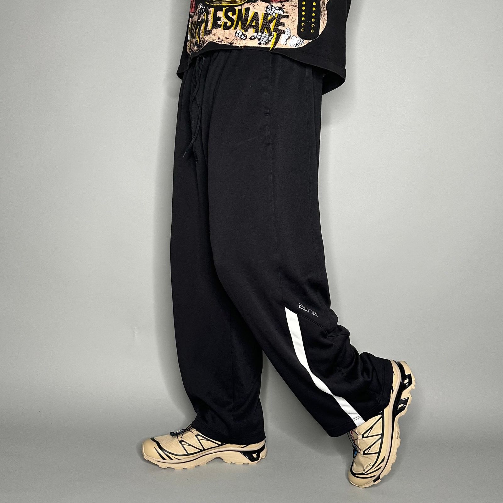Crazy Nike Elite Sweatpants Black Polyester Baggy Wide Leg