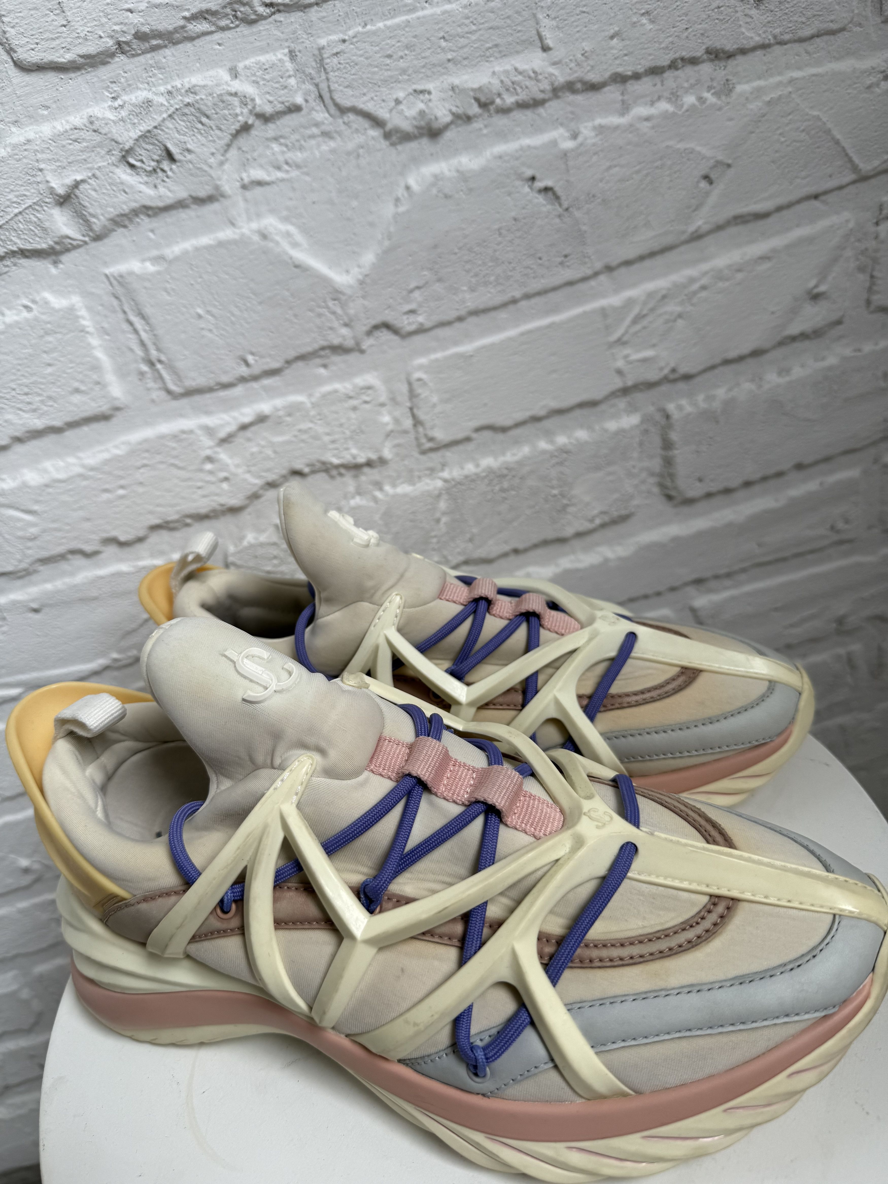 Jimmy Choo Jimmy Choo Cosmos Sneakers Pastel Cream Pink Futuristic Size US 6 / IT 36 - 10 Thumbnail