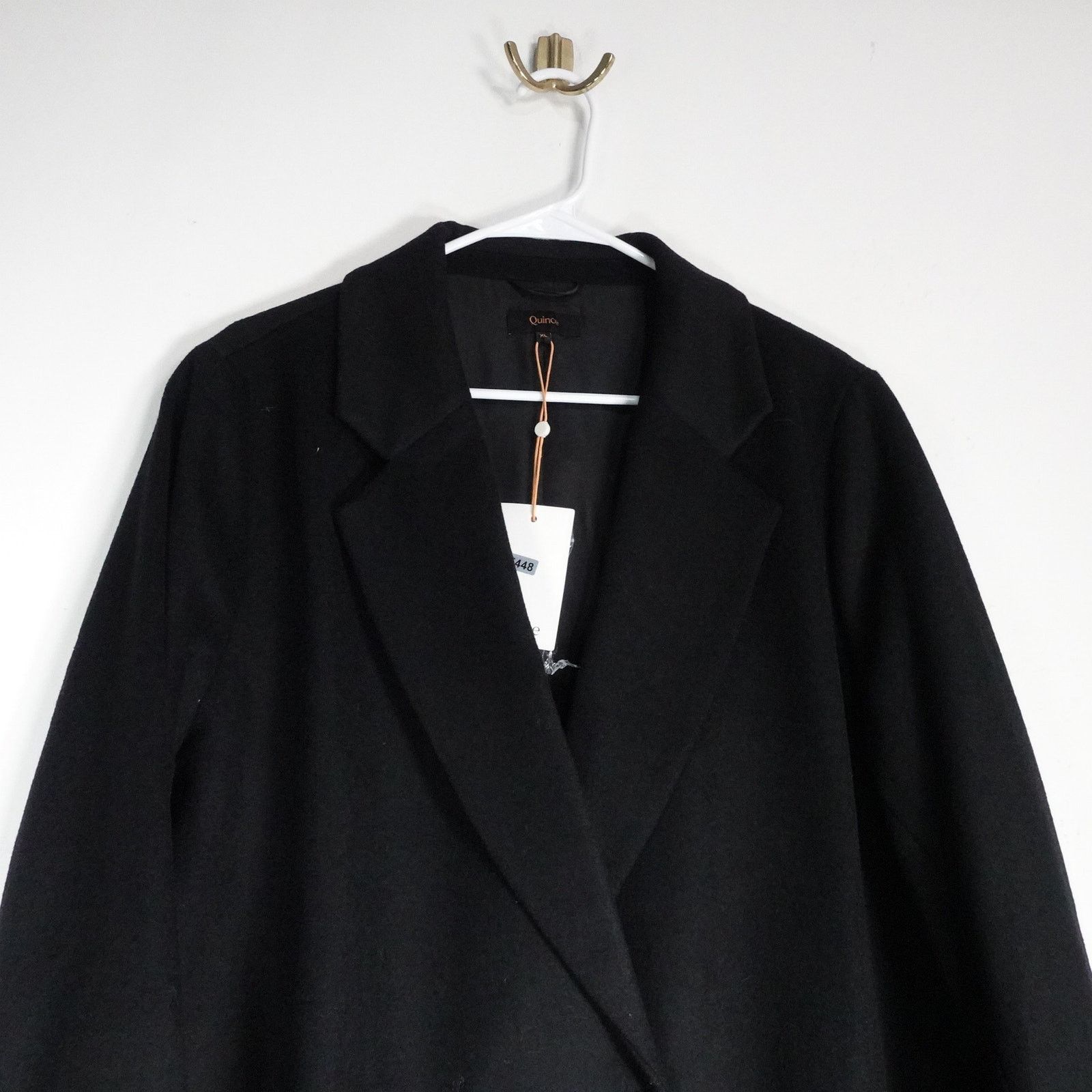 Quince Wuince Black Italian Classic Single Breasted Wool Coat XL Size XL / US 12-14 / IT 48-50 - 5 Thumbnail
