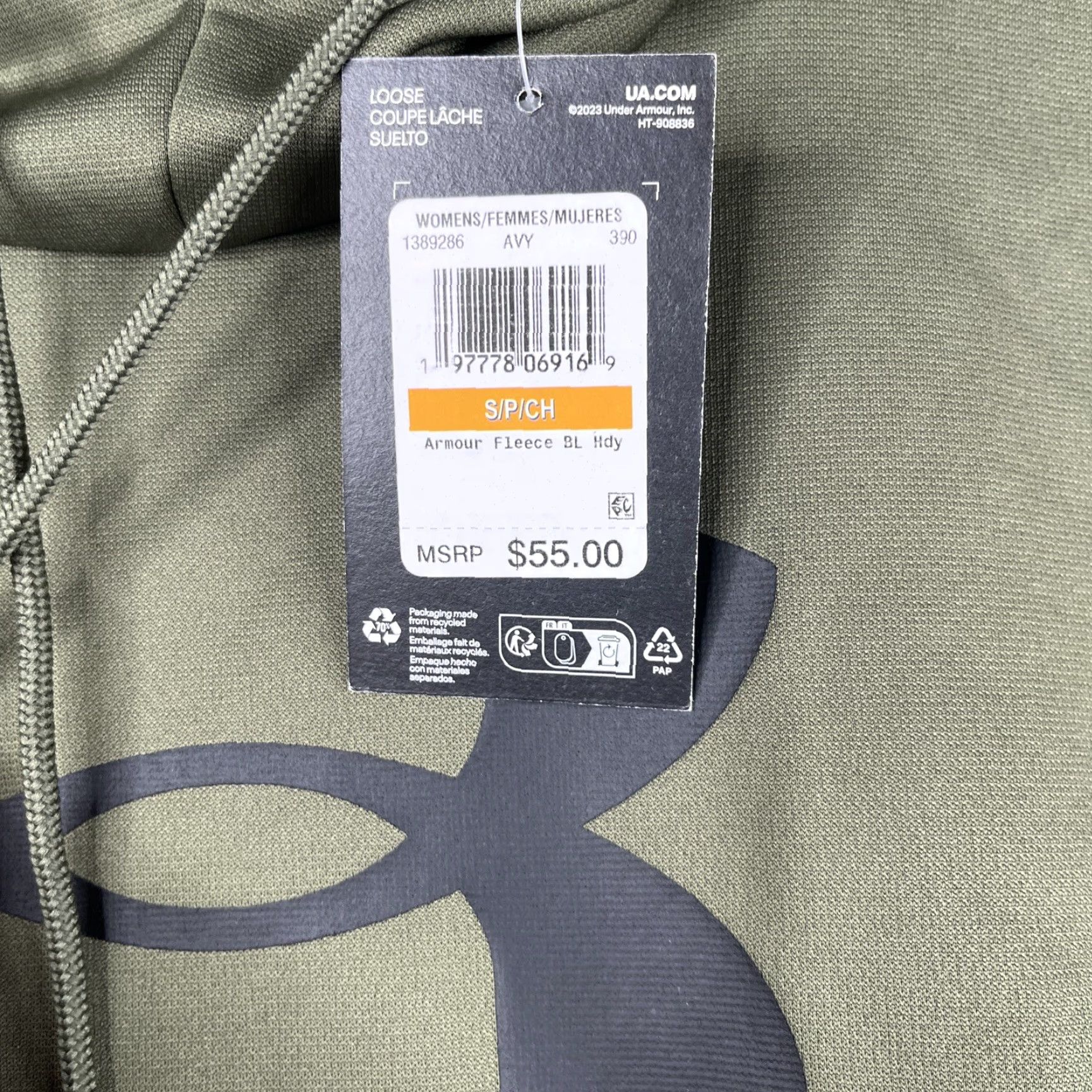 Under Armour Under Armour Hoodie Sweatshirt Womens S Green Logo Graphic Print Pullover Fleece NWT Size S / US 4 / IT 40 - 5 Thumbnail