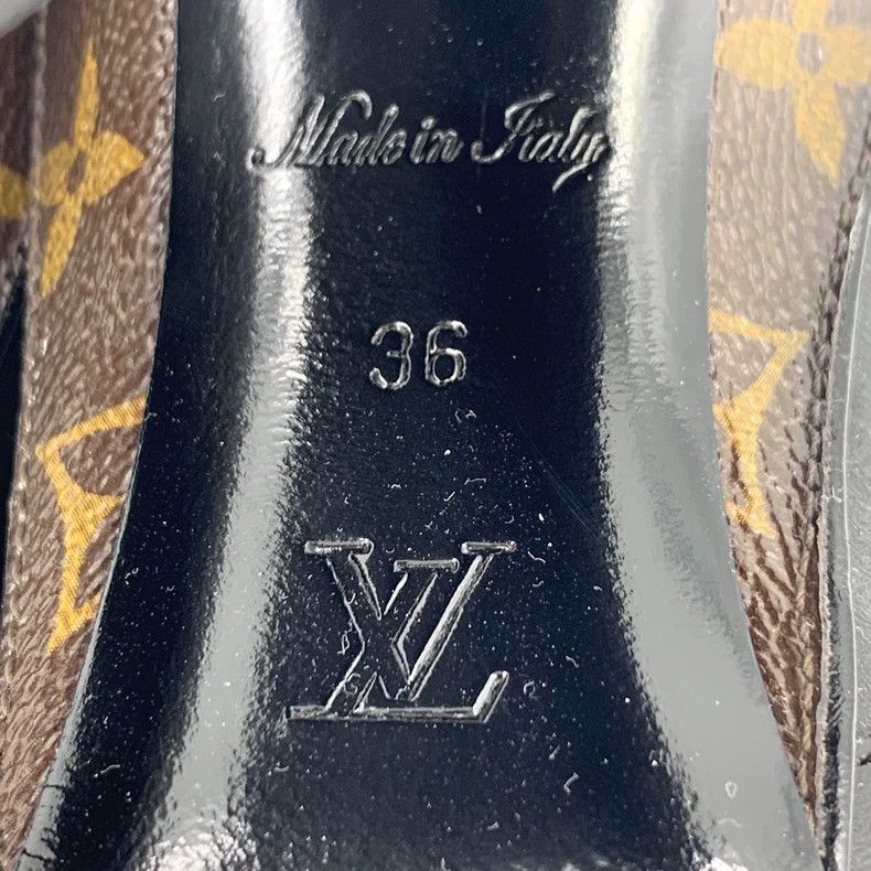 Louis Vuitton Louis Vuitton Black logo print paneled leather chunky heel Size US 5.5 / IT 35.5 - 6 Thumbnail