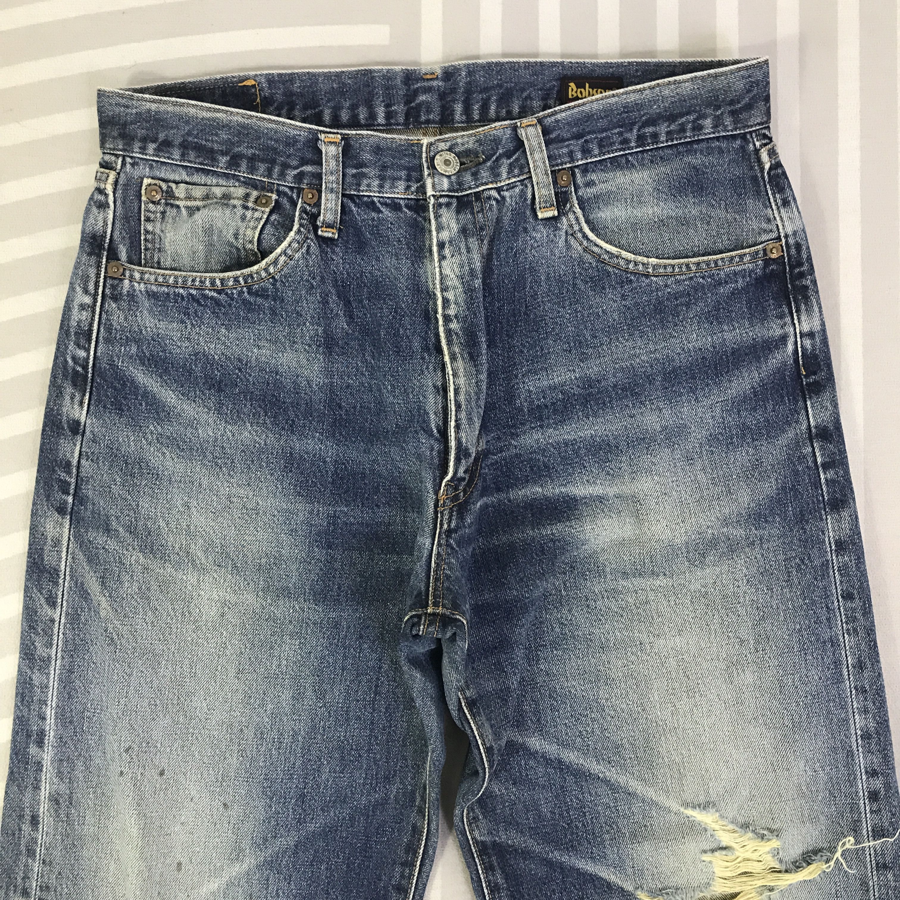 Japanese Brand Vintage Bobson Distressed Jeans pants K74B14 Size US 32 / EU 48 - 2 Thumbnail