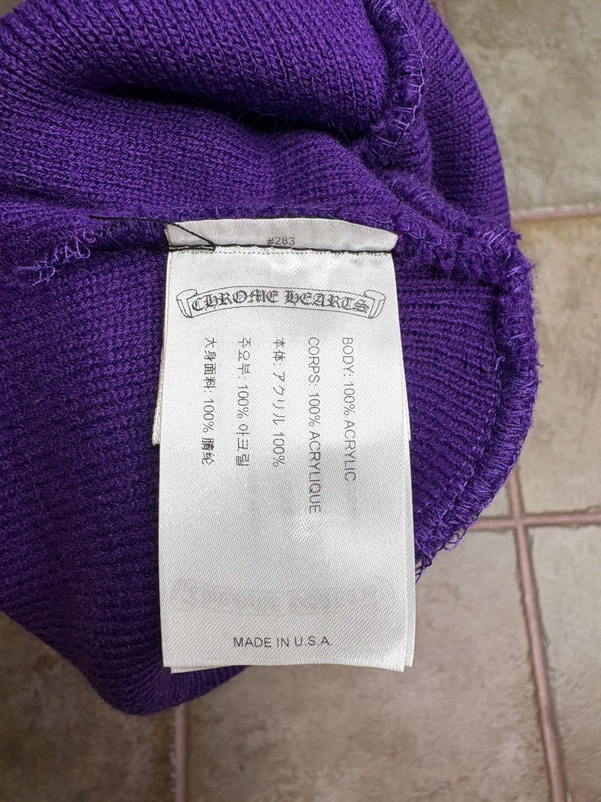 Chrome Hearts Chrome heart beanie Triple Cross Purple&Red Size ONE SIZE - 4 Thumbnail