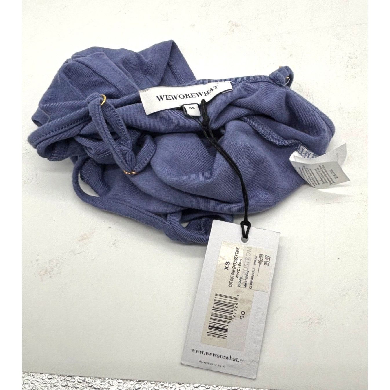 Other We Wore What Women's Cutout One Shoulder Tank, Blue Slate, S Size XS / US 0-2 / IT 36-38 - 7 Thumbnail