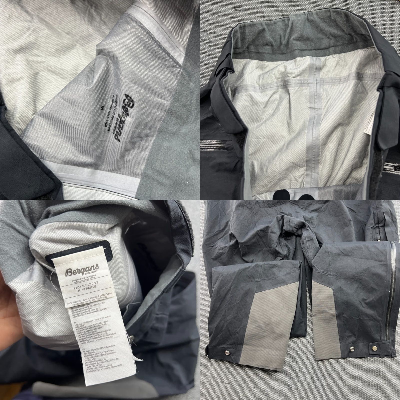 Vintage Bergans Rabot V2 3L Pants Womens Medium Outdoor Hiking Taped Seams Black Water Resistant Snow Pants Mens? Size 32" / US 10 / IT 46 - 9 Thumbnail