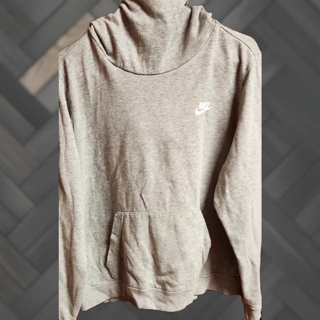 Nike Nike Hoodie Unisex Adults XL Sweatshirt Pullover Cotton Blend Gray Regular Pocket Hooded All Seasons City Retro Sports Size US XL / EU 56 / 4 - 1 Thumbnail