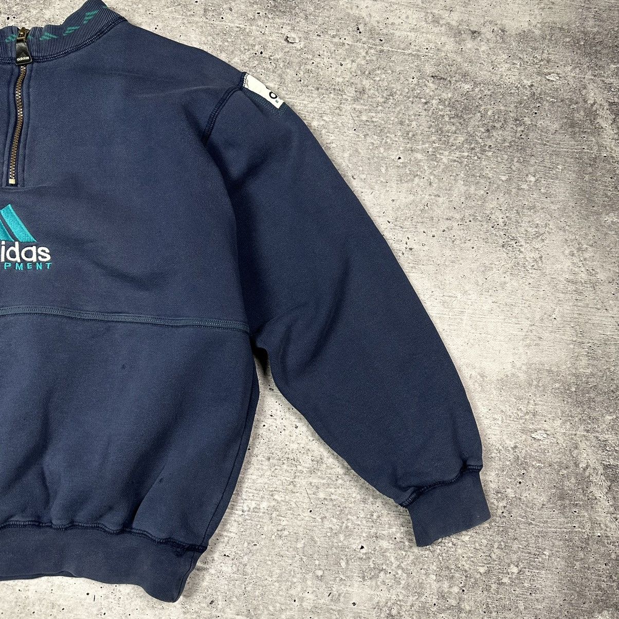 Adidas × Vintage Vintage 90s Adidas Equipment 1/4 Zip Sweatshirt Blue Size US M / EU 48-50 / 2 - 4 Thumbnail