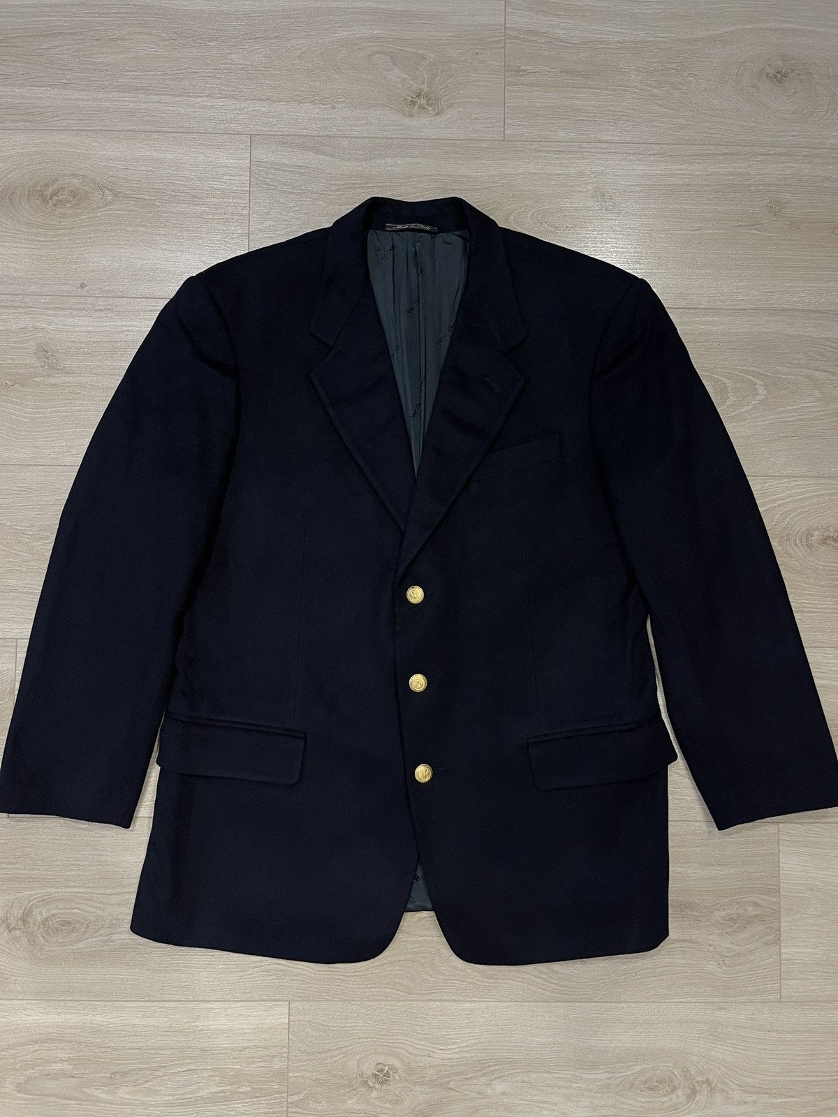 Vintage Nino Danieli blazer wool jacket vintage sport coat blue Size 44R - 9 Thumbnail