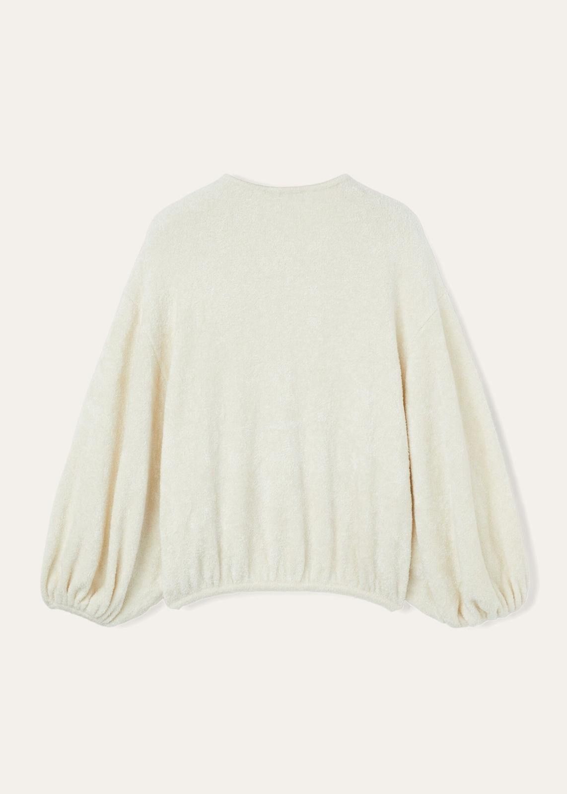 Loro Piana o1srvl11e1125 FAN5989 Cocooning Crewneck Sweater in White Size XS / US 0-2 / IT 36-38 - 2 Thumbnail