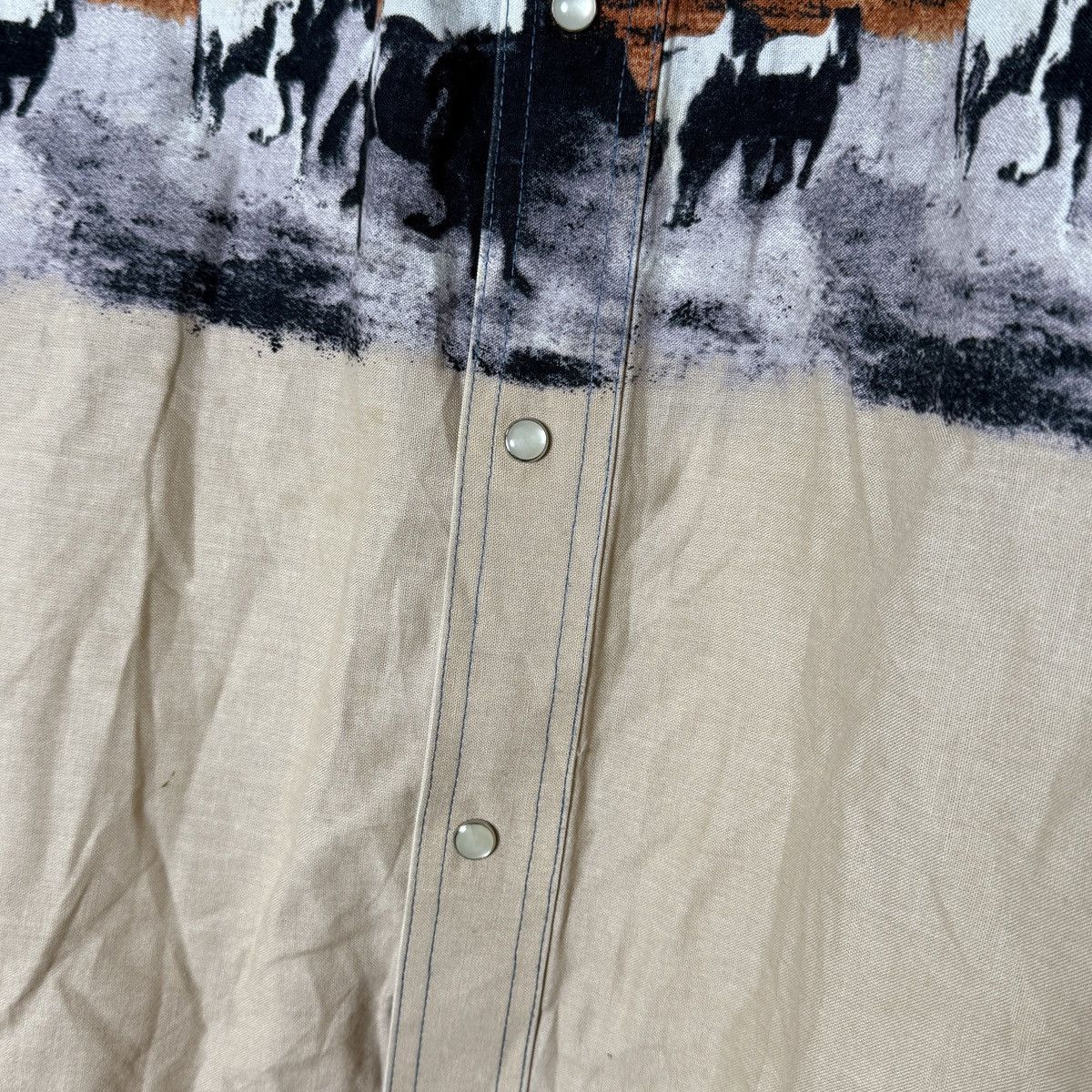 Wrangler Vintage 90's Wrangler Western Pearl Snap Desert Horse Cowboy Size US XL / EU 56 / 4 - 4 Thumbnail