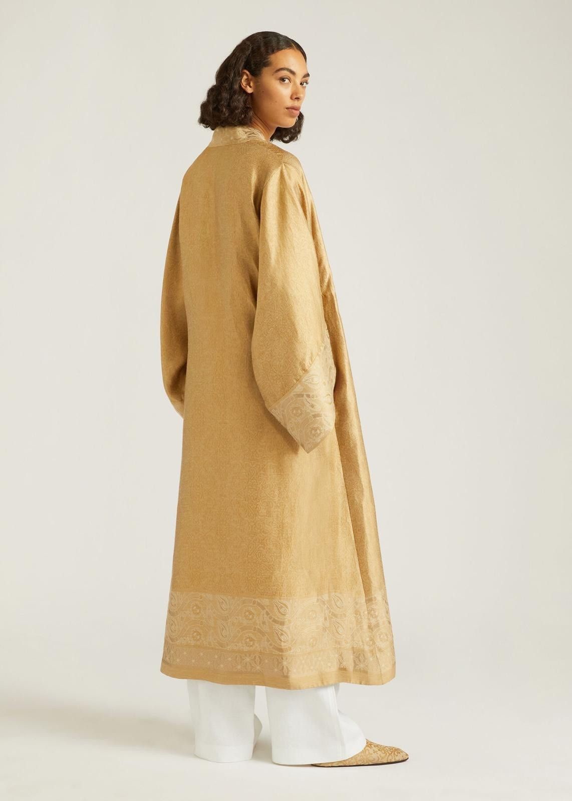 Loro Piana o1srvl11e0525 FAN0136 Silk/Linen Kasey Coat in Golden Size XS / US 0-2 / IT 36-38 - 3 Thumbnail