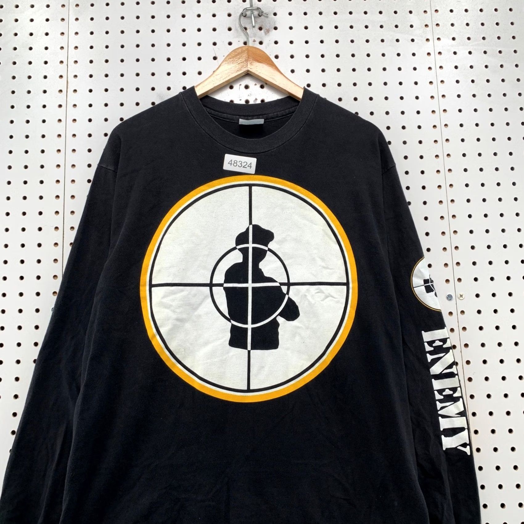 Hanes VINTAGE Public Enemy Long Sleeve T Shirt Mens L Hanes Beefy-T Black 90s Hip Hop Retro Graphic Logo Tee Size US L / EU 52-54 / 3 - 4 Thumbnail