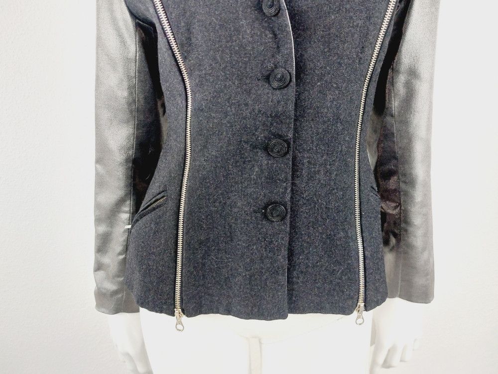 plein sud Plein Sud Faycal Amor Bust Silver Zip Zipper Wool Jacket Size M / US 6-8 / IT 42-44 - 6 Thumbnail