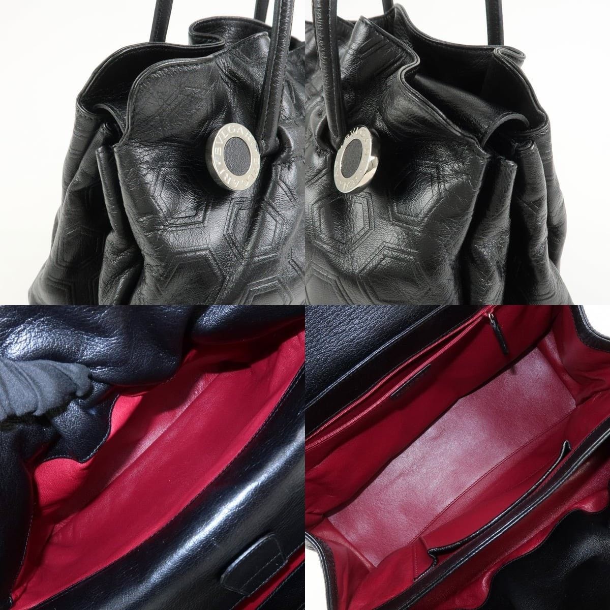 Bvlgari Bvlgari Twist Logo Calfskin Shoulder Bag Black Size ONE SIZE - 6 Thumbnail