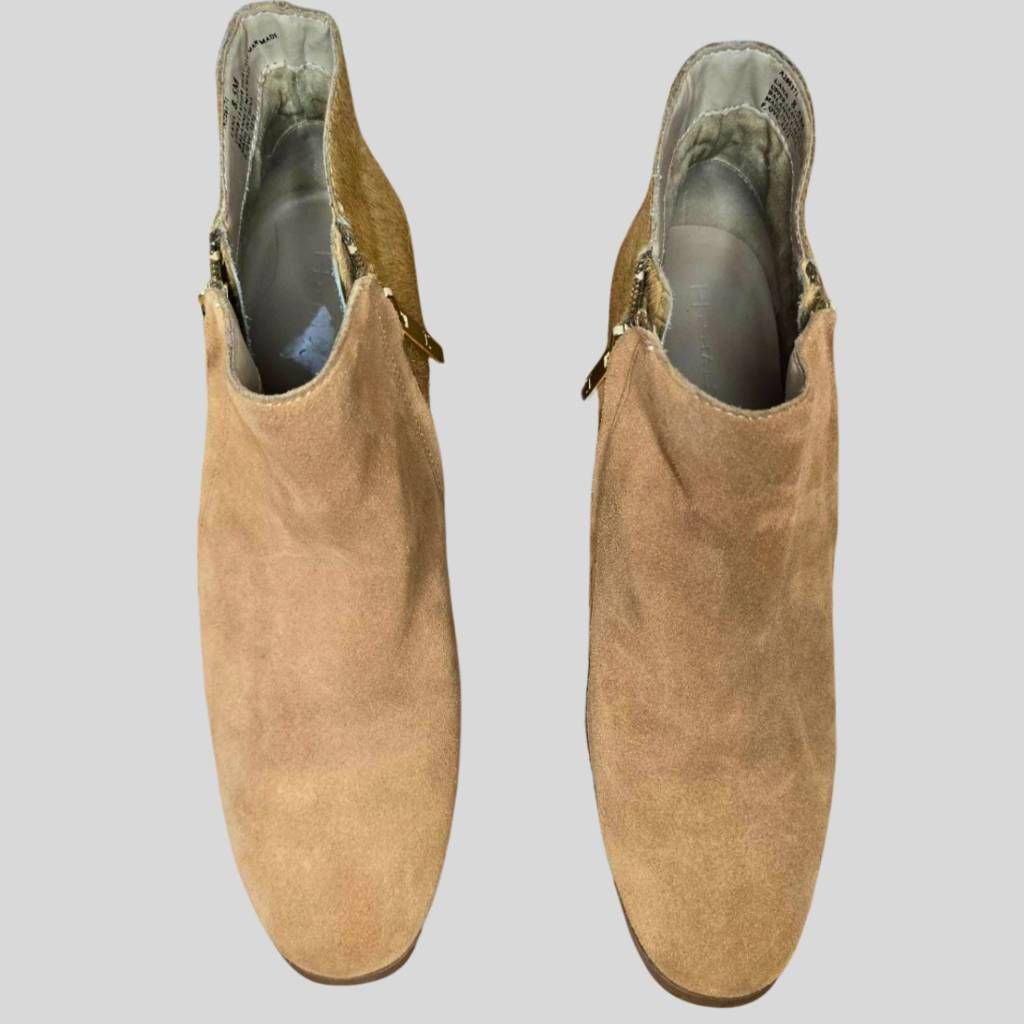 Halston H by Halston Lana Tan Suede Calf Hair Ankle Boots Women's 8. Size US 8.5 / IT 38.5 - 9 Thumbnail