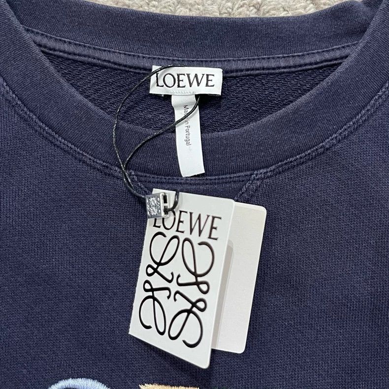 Loewe LOEWE Classic blue and green color Logo round neck sweater Size XL / US 12-14 / IT 48-50 - 5 Thumbnail