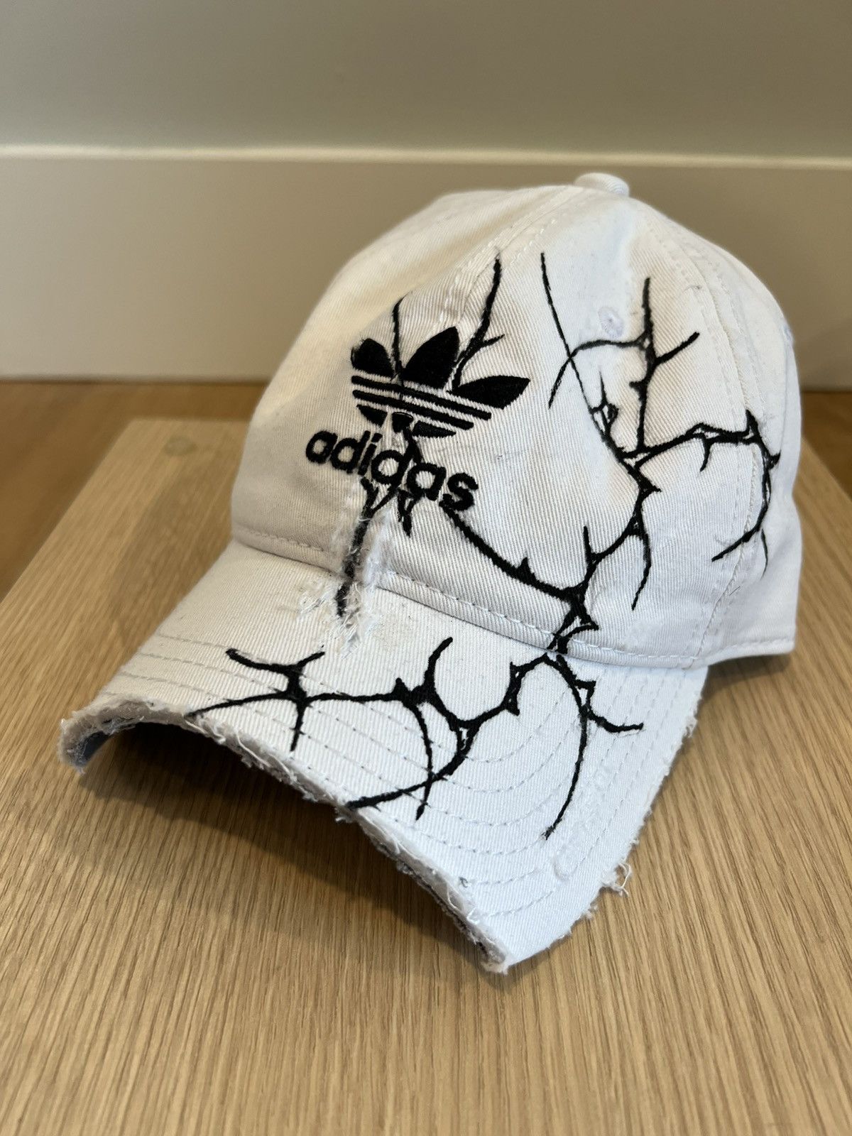 Adidas White Adidas cap with black cybersigilism logo | Grailed