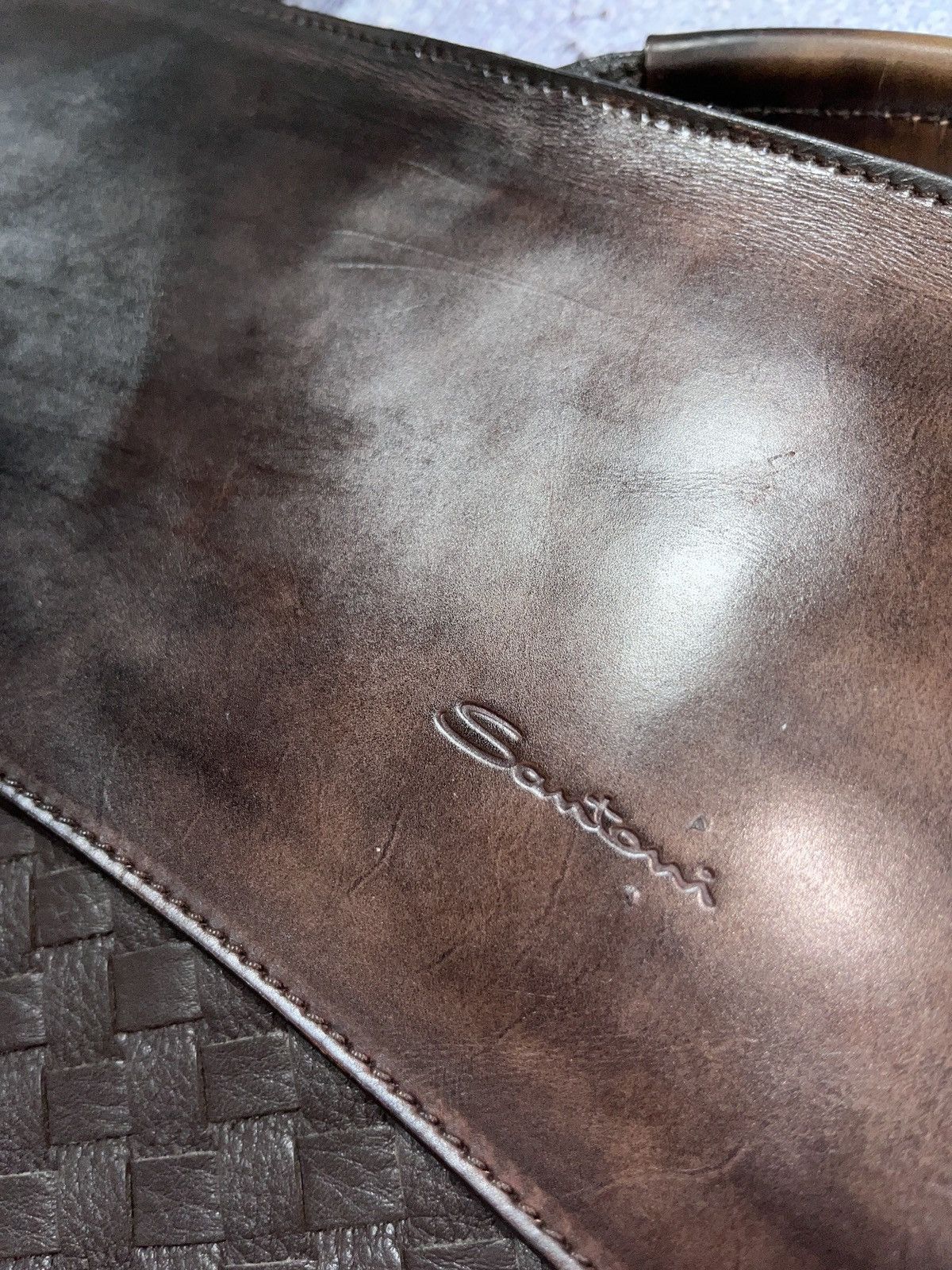 Santoni SANTONI Leather shoulder bag classic Bottega Veneta Style Size ONE SIZE - 5 Thumbnail