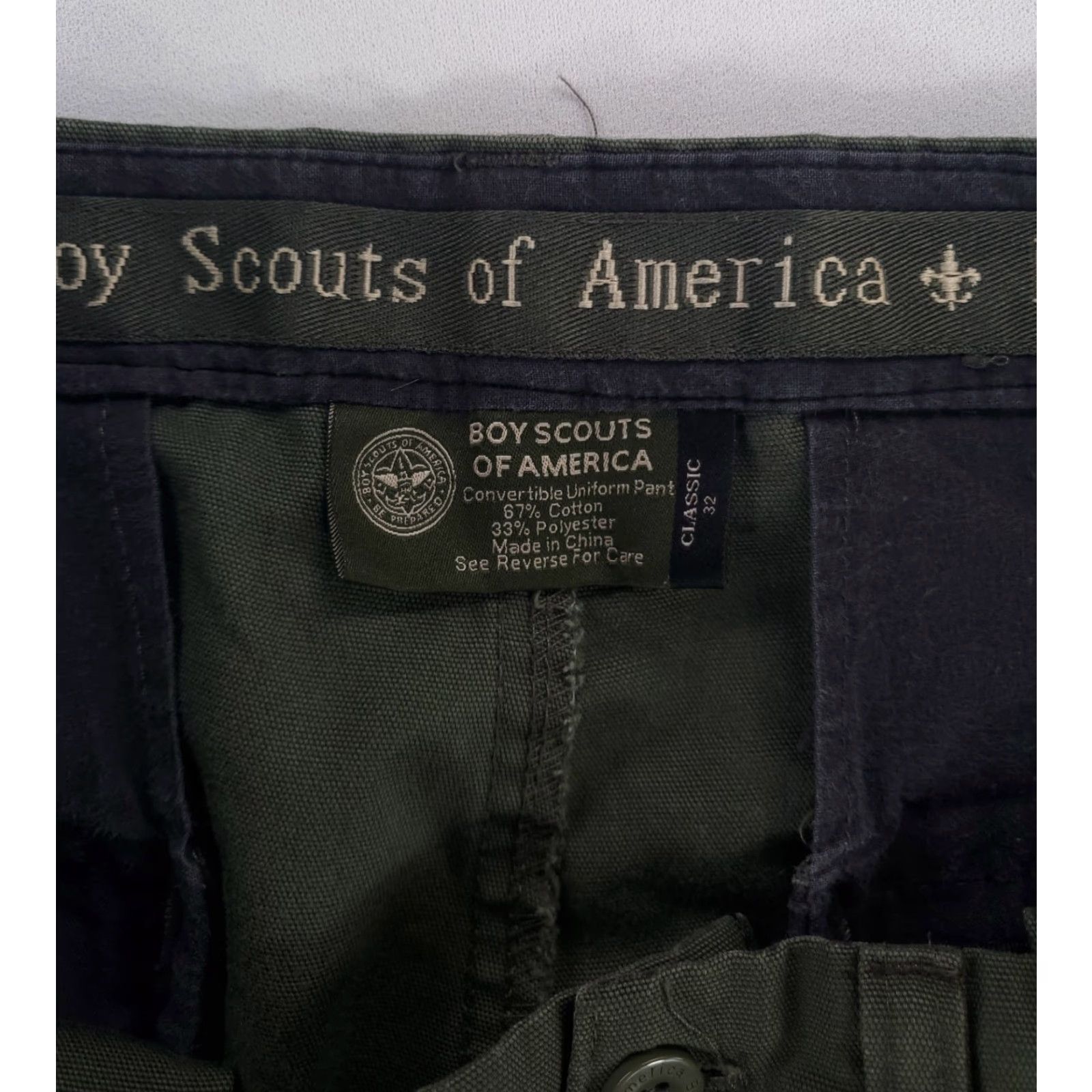 Vintage Boy Scouts of America Convertible Cargo Pants Shorts Mens 33 Regular 34 Inseam Green 33 x 34 Actual Mens Size US 33 - 4 Thumbnail