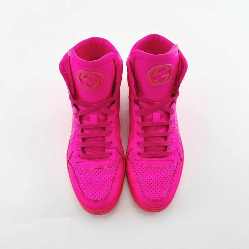 Gucci Gucci High-Top Sport Sneakers in Bright Pink -2508 Size US 8.5 / EU 41-42 - 2 Thumbnail