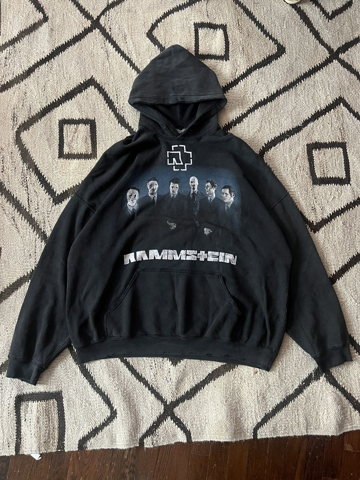 image of Balenciaga Rammstein Hoodie 80 / 300 in Black, Men's (Size XS)