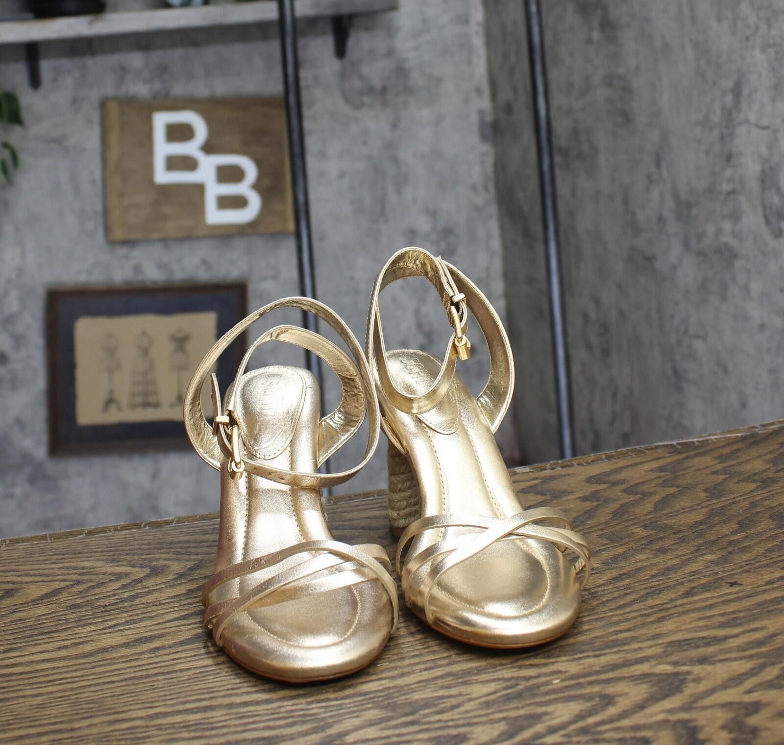 Other Nwt Schutz High Block Sandal Alexandra Gold Yellow 6.5b Size US 6.5 / IT 36.5 - 3 Thumbnail