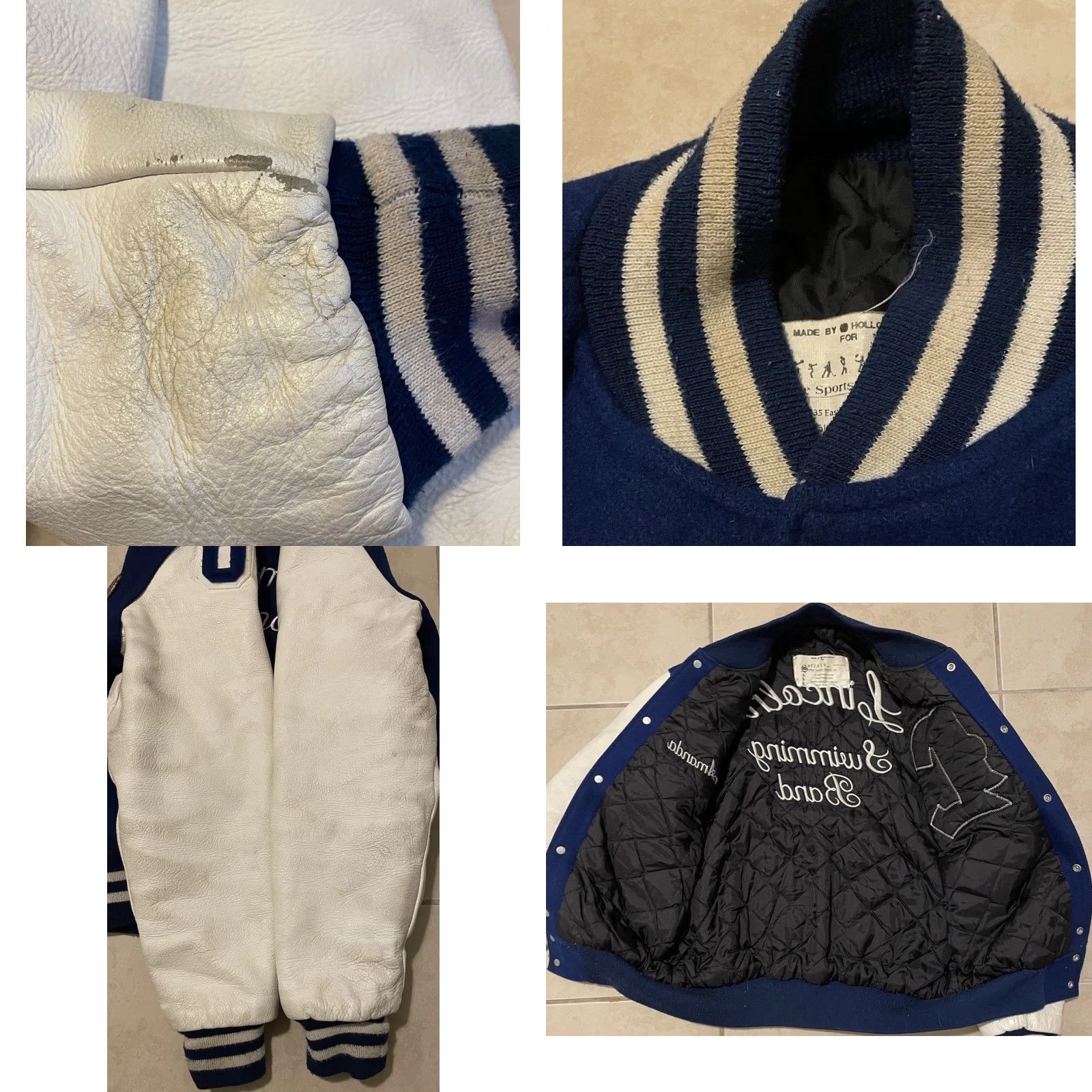 Vintage Vtg Varsity Letterman Jacket S USA Michigan School Football Track Grunge 90s Y2K Jacket Mens Blue Regular S Size US S / EU 44-46 / 1 - 8 Thumbnail