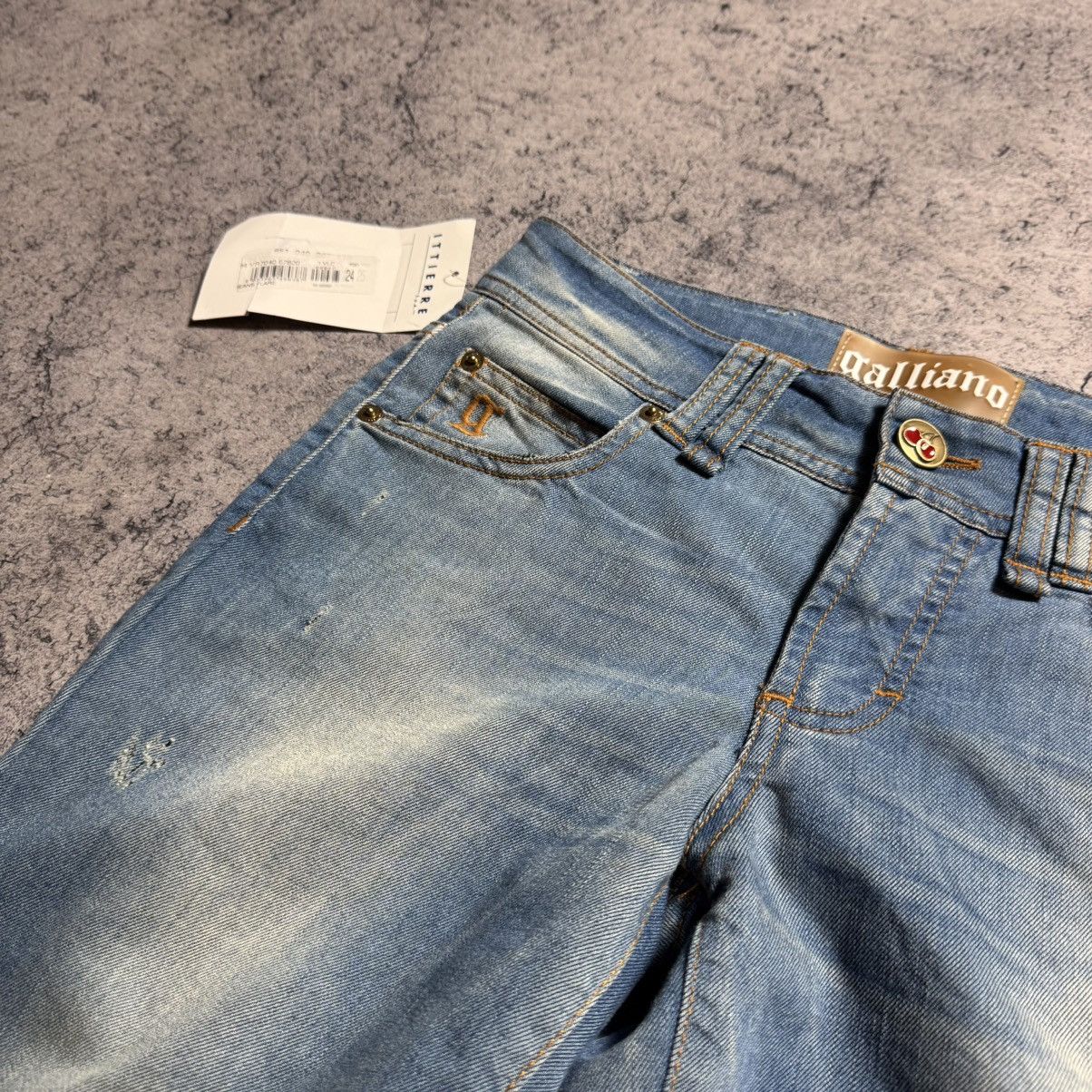 John Galliano NEW Galliano Y2K 00s Flared Jeans Size 25" / US 0 / IT 36 - 5 Thumbnail