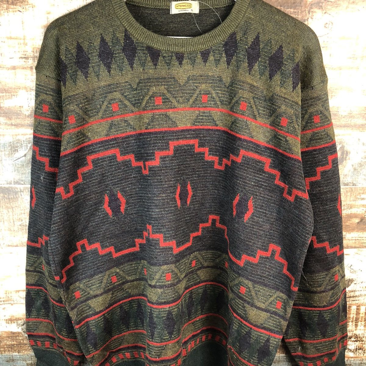 Vintage Intermezzo Green art vintage sweatshirt Knitwear #A1327 Size US L / EU 52-54 / 3 - 9 Thumbnail