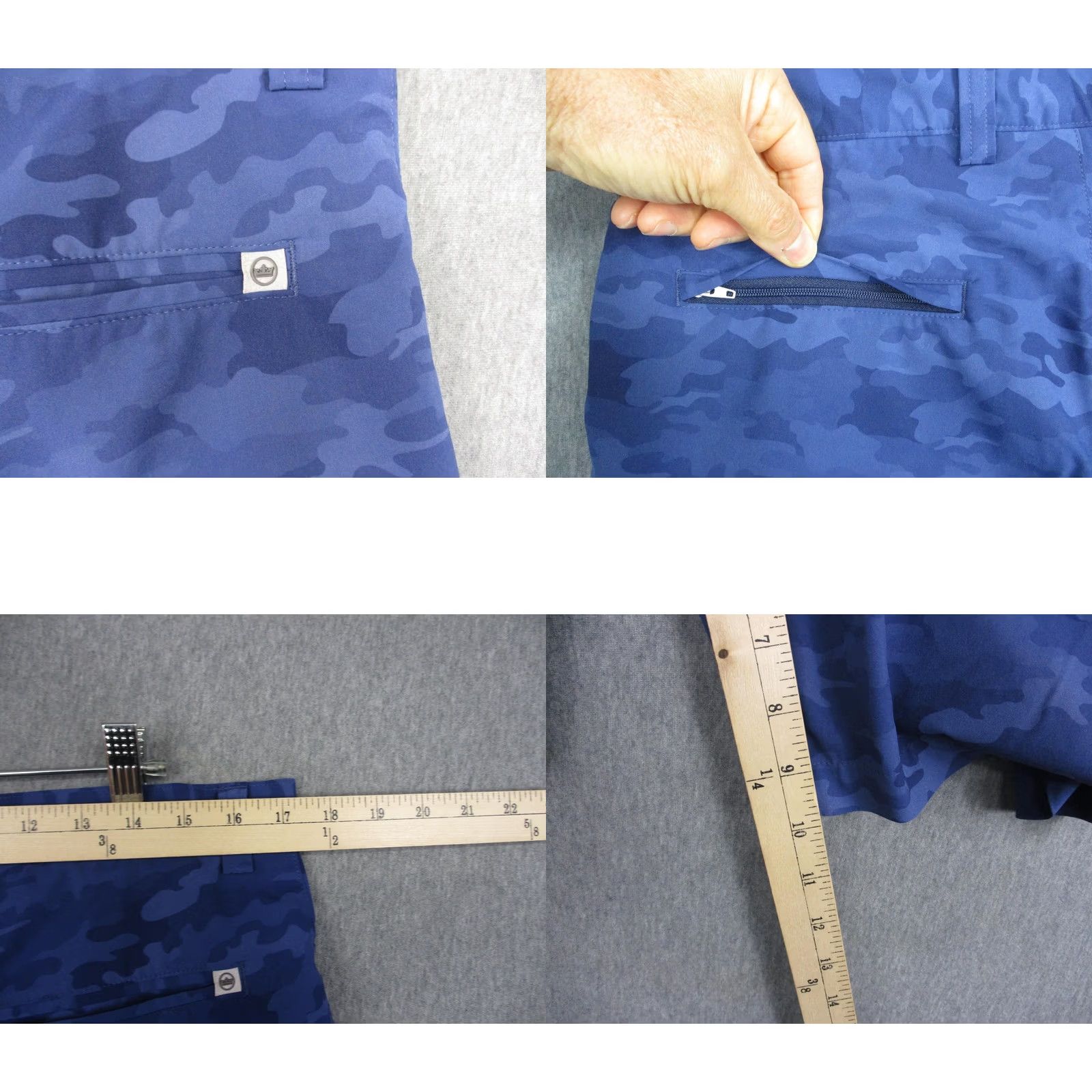 Original Penguin Peter Millar Shorts Mens 33 Blue Camo Stretch Chino Golf 10 Inseam Casual Size US 33 - 8 Thumbnail