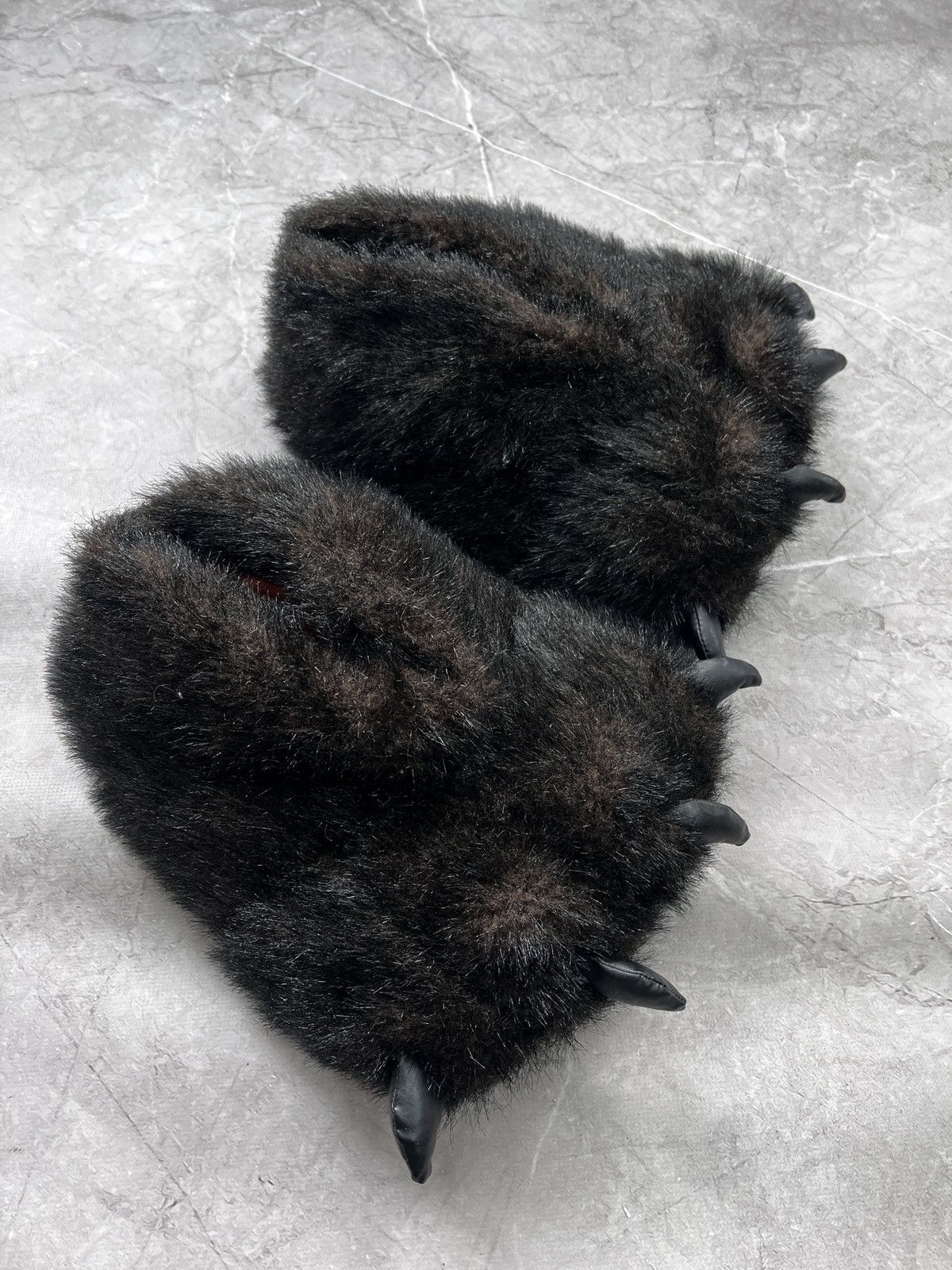 Avant Garde Balenciaga Style Yeti Fur Boots Shoes Y2K in Black, Men's (Size 12)