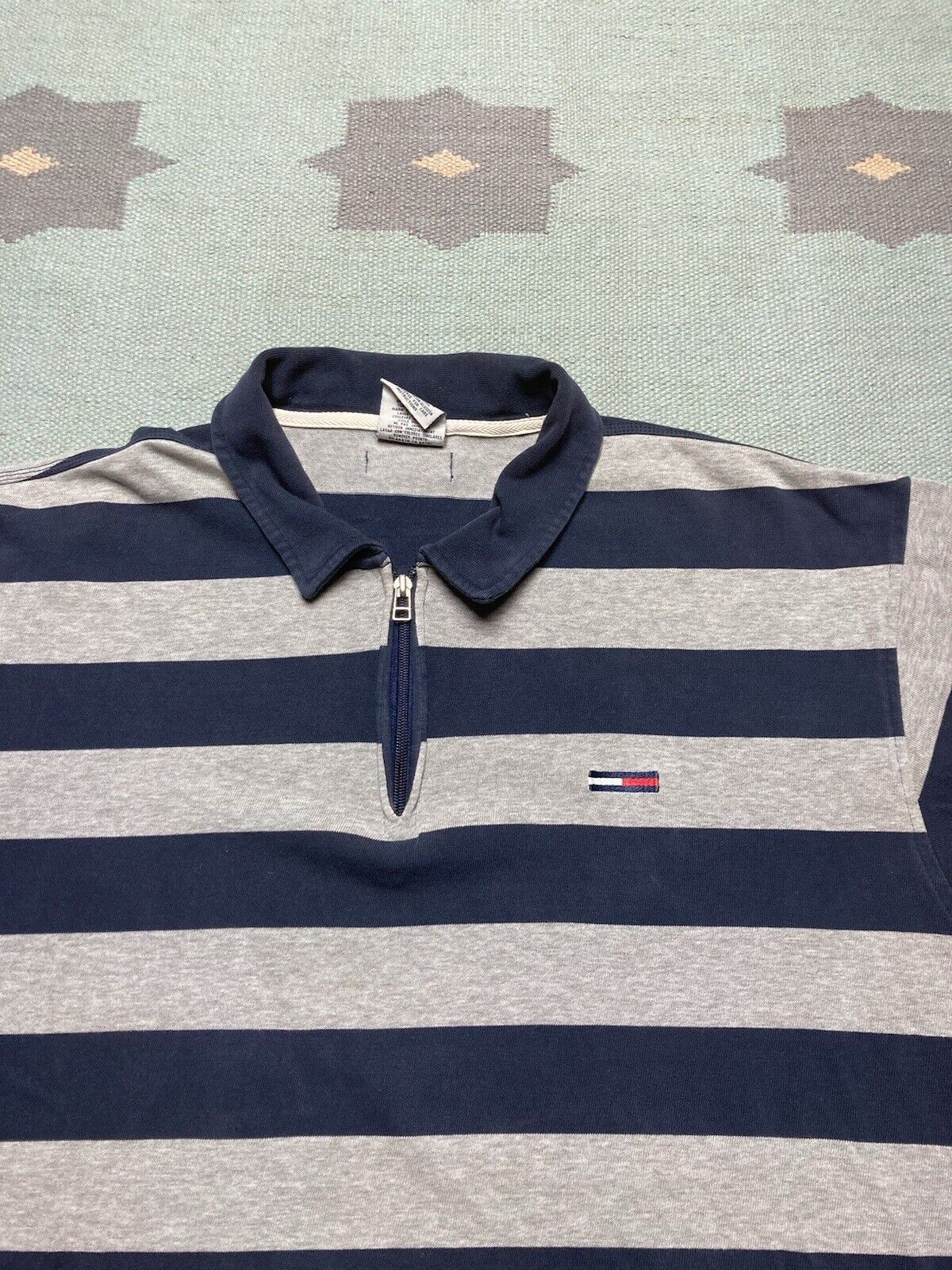 Tommy Hilfiger × Vintage VTG polo shirt Tommy Hilfiger striped 2 tone cotton soft XXL Size US XXL / EU 58 / 5 - 2 Thumbnail