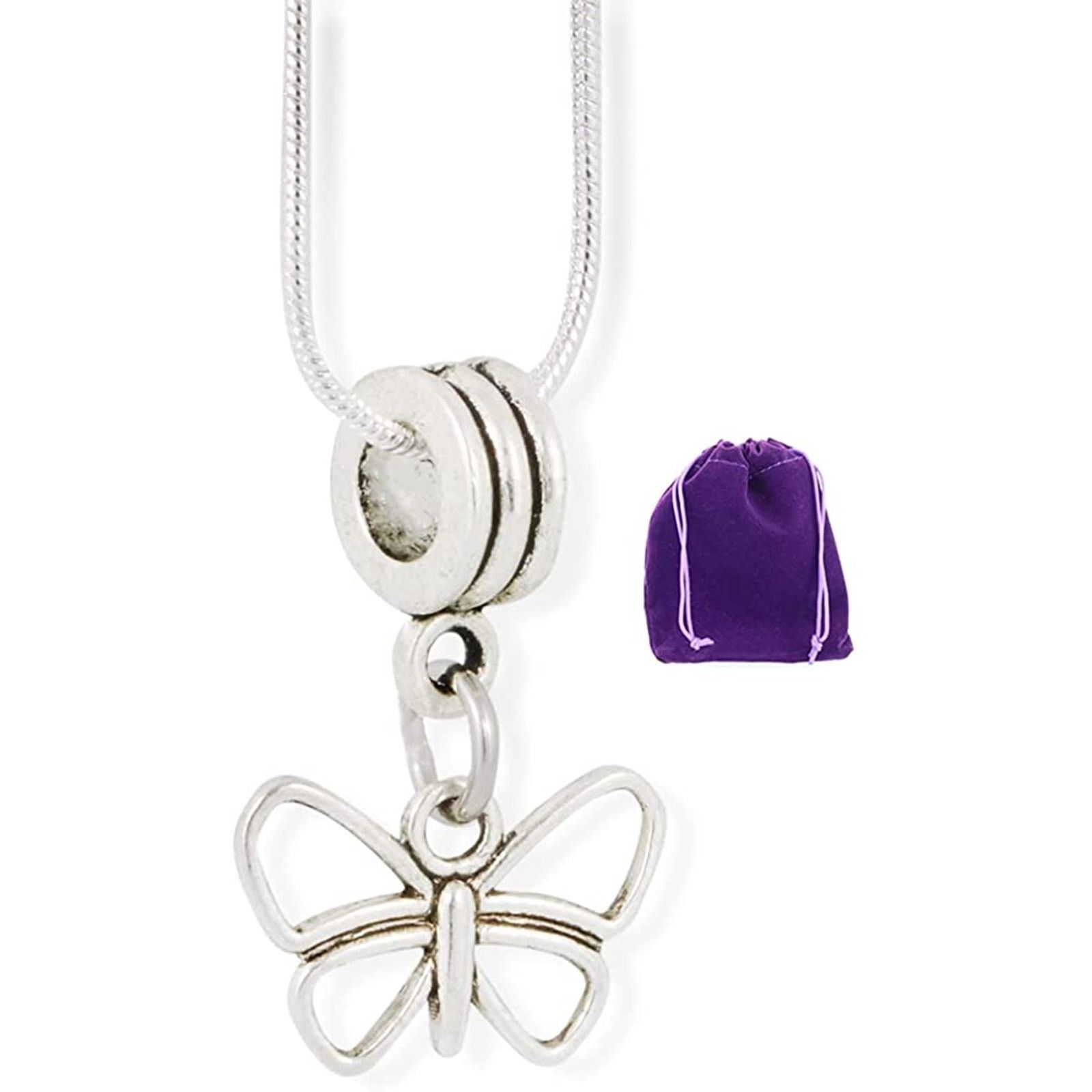 & Other Stories Butterfly Outline Charm Snake Chain Necklace Pendant Jewelry Size ONE SIZE - 1 Thumbnail